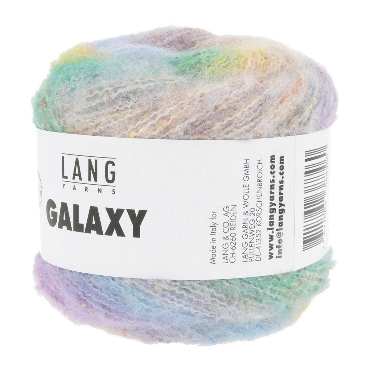 LANG YARNS Galaxy 0002 hellblau lila grün Häkelwolle, 240 m