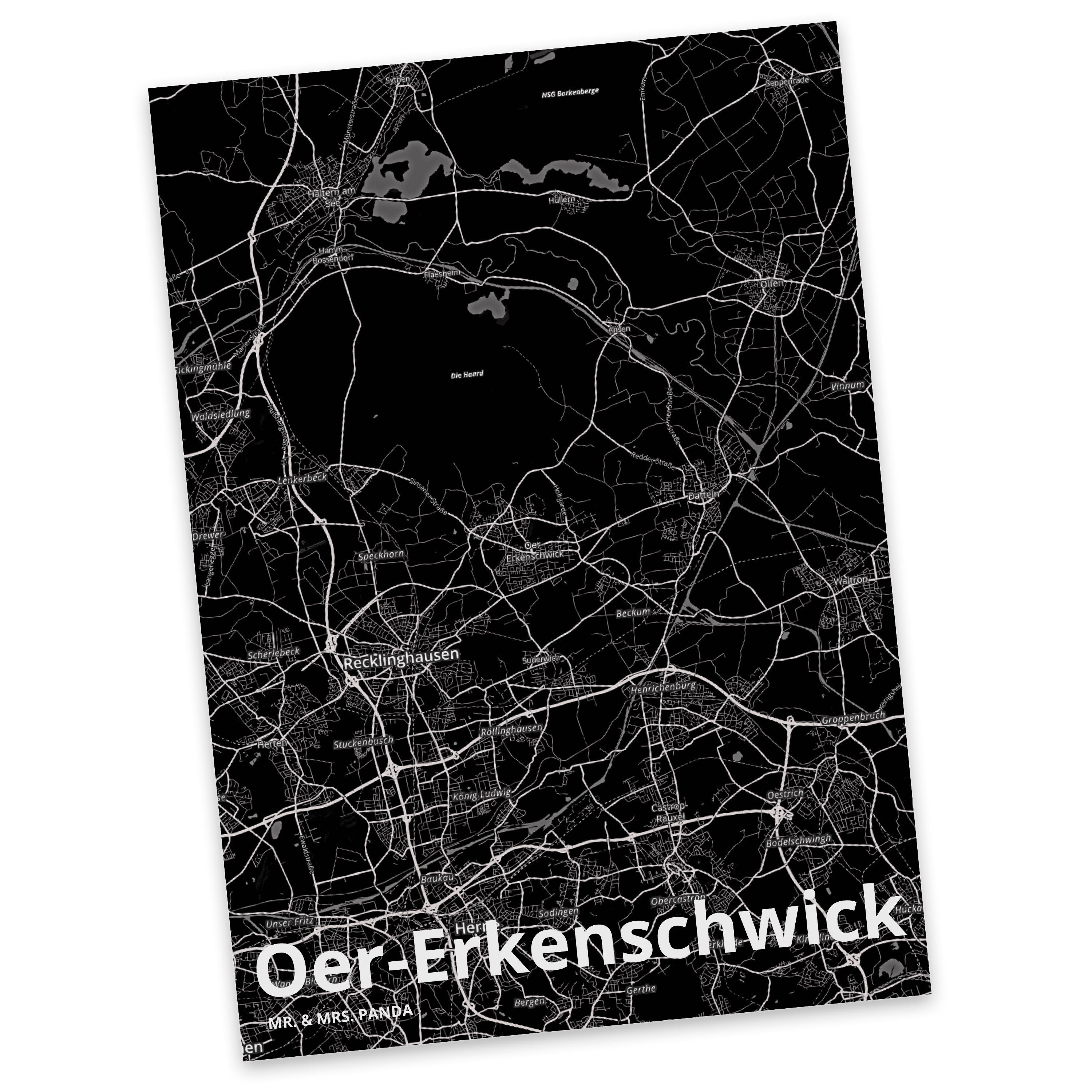 Mr. & Mrs. Panda Postkarte Oer-Erkenschwick - Geschenk, Ort, Geschenkkarte, Stadt, Geburtstagska