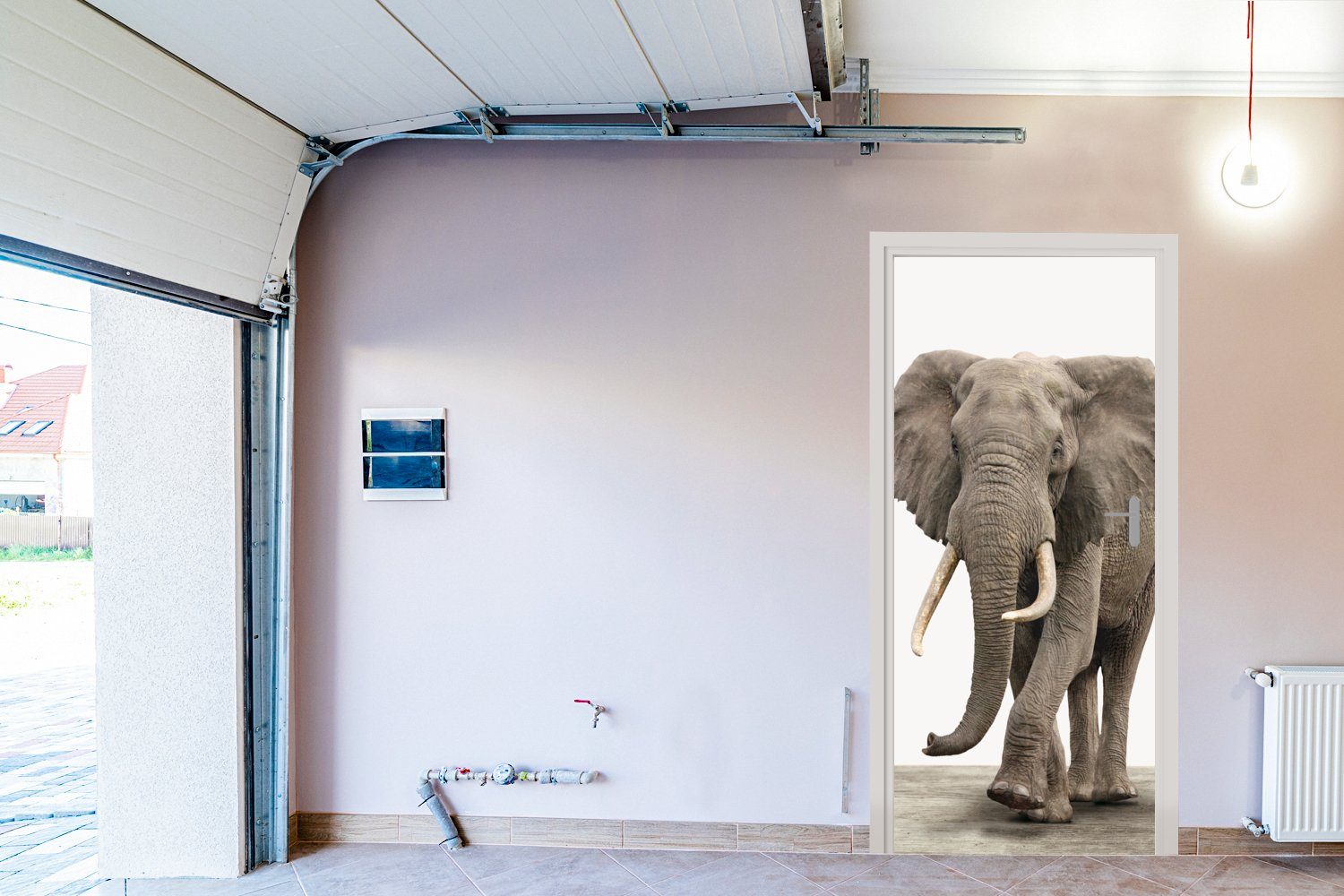 MuchoWow Türtapete Elefant - Kinder - (1 St), für 75x205 Tür, bedruckt, Türaufkleber, Fototapete cm Tiere Matt, - Mädchen