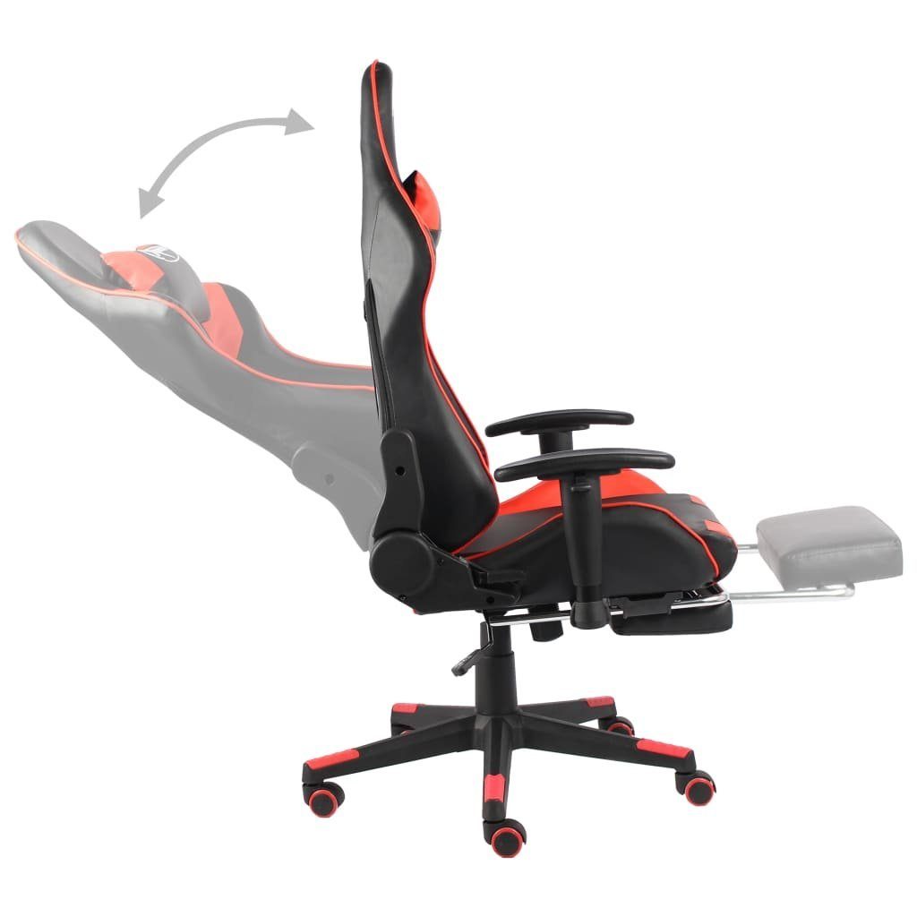 Fußstütze mit (1 St) Gaming-Stuhl Drehbar furnicato PVC Rot