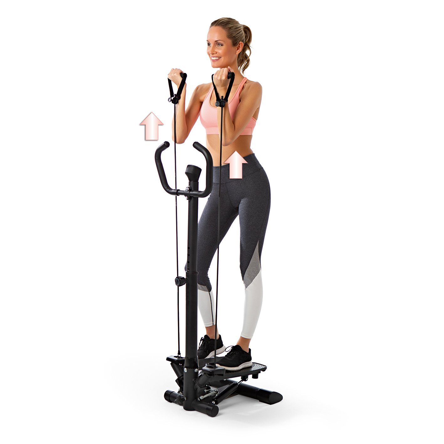 Stepper VITALmaxx Fitnesstrainer Expanderbändern, Swing mit 2 Stepper