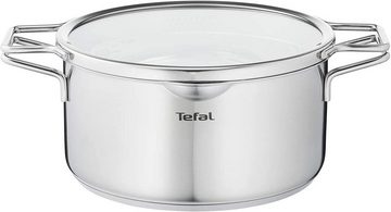 Tefal Topf-Set Nordica, Edelstahl (Topfset, 6-tlg., Topfset 20, 24 cm Kochtopf, zwei Deckel, Stielkasserolle 16cm + Deckel)
