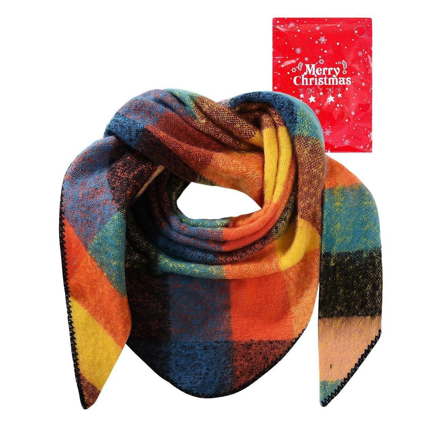 LuxusKollektion Dreieckstuch Dreieckstuch Damen Tartan dick warm, (1-St)