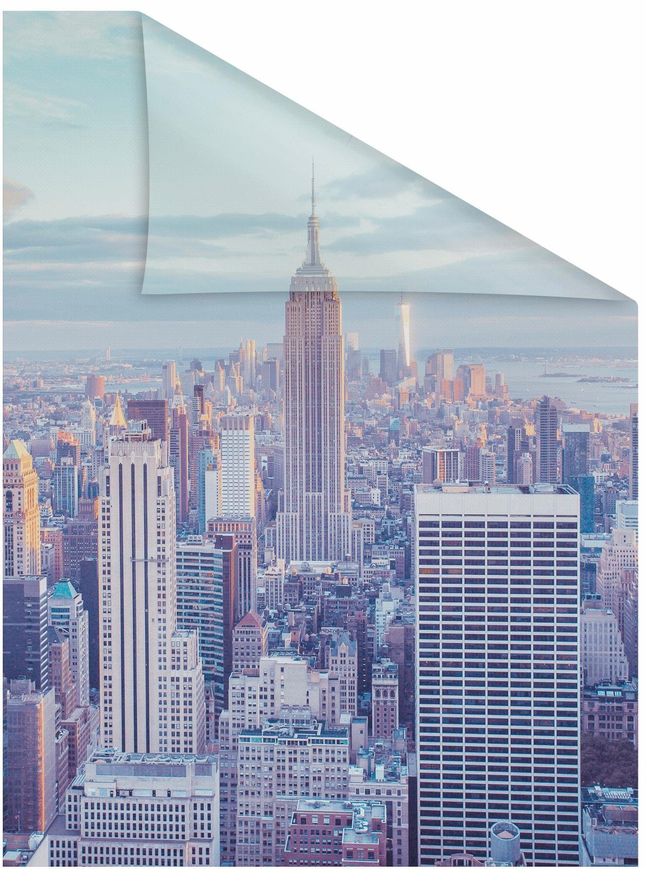 LICHTBLICK ORIGINAL Fensterfolie New York, blickdicht, strukturiert, selbstklebend, Sichtschutz