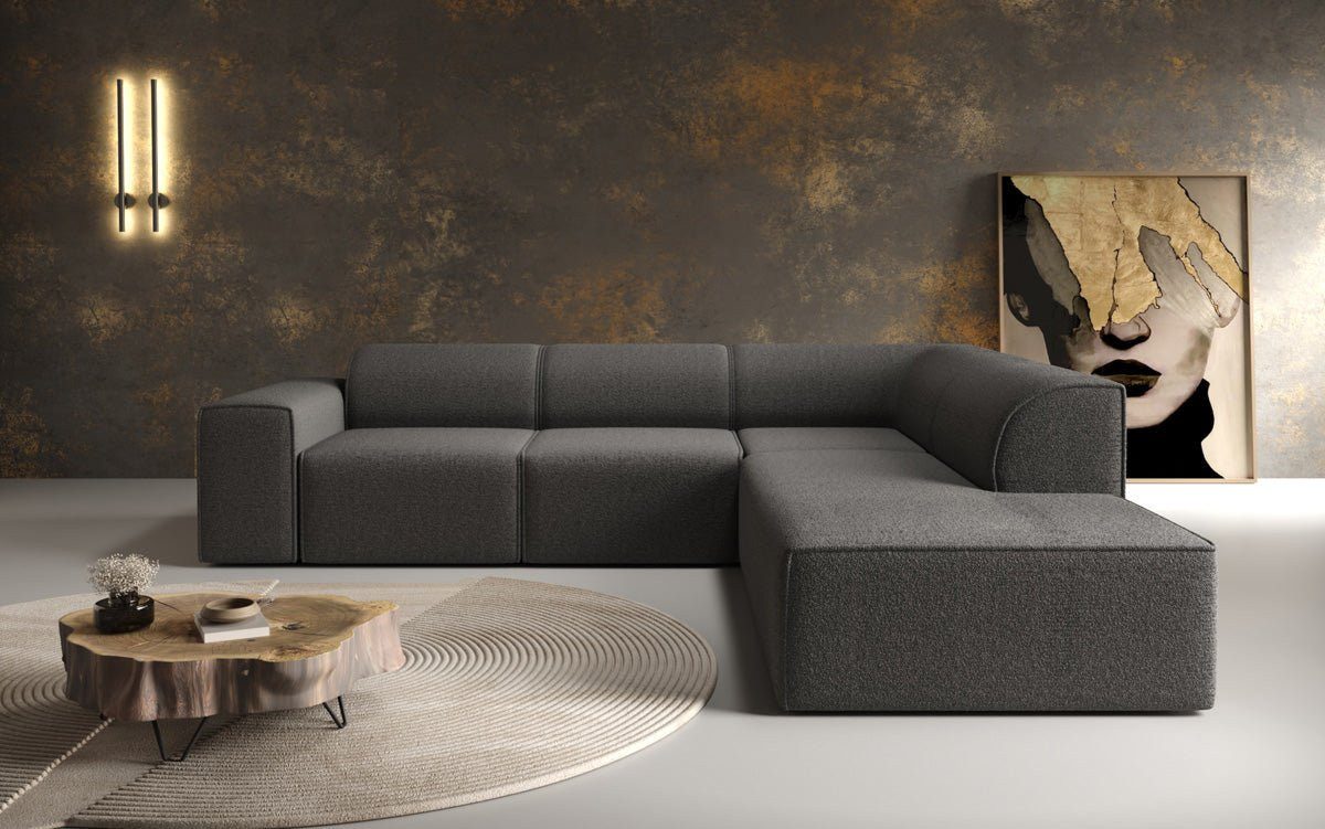 Luxusbetten24 Sofa Designer Sofa Idiola L, in Teddy Bouclé