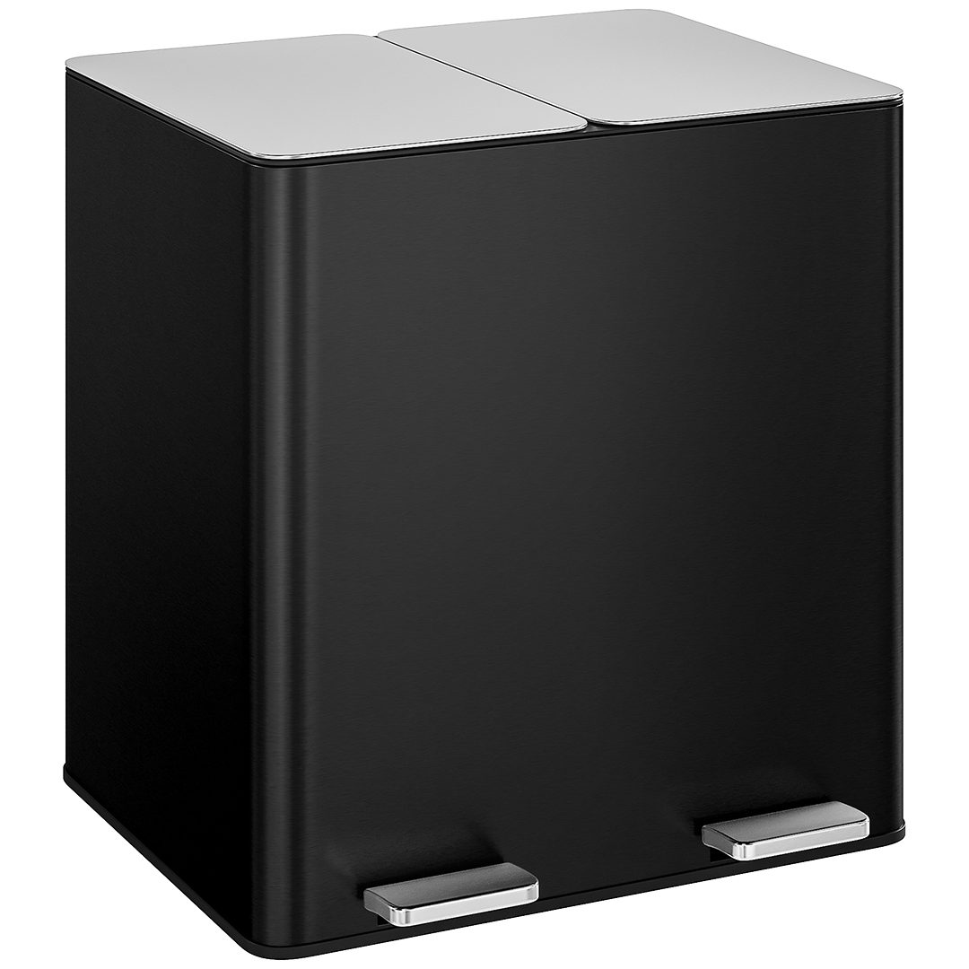 STEELSØN Mülleimer Gloas 2x15 Liter, Abfalleimer aus Edelstahl, mit Soft-Close-Funktion & Inneneimer