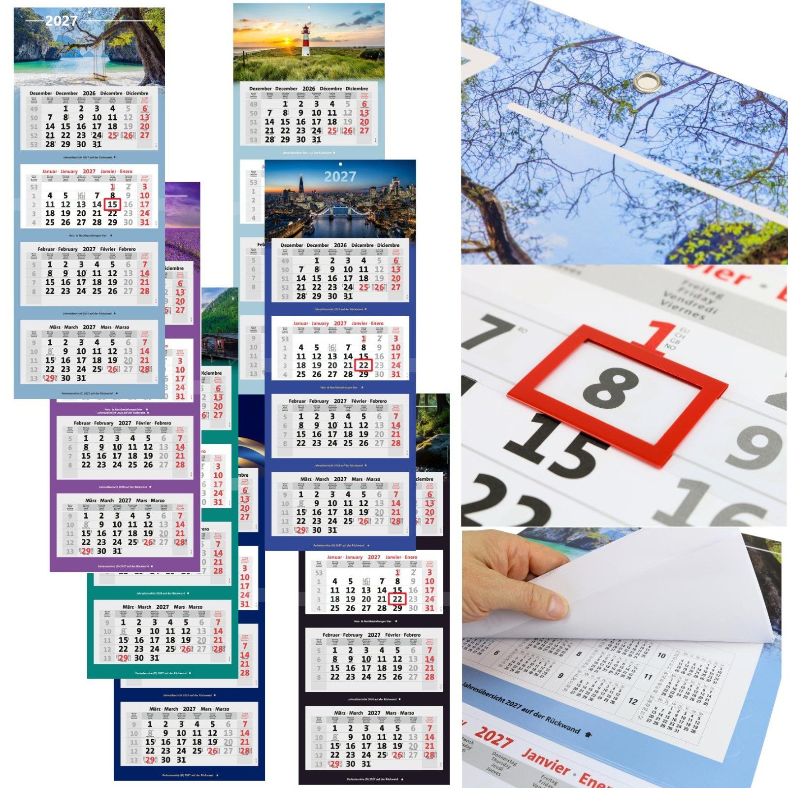Anschütz Wandkalender Kombi 4-Monatskalender 2027 – Bild 3 von 3