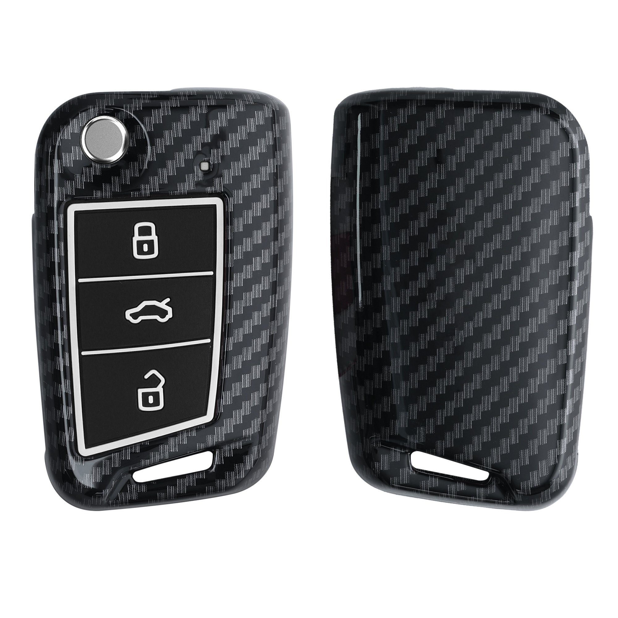 kwmobile Schlüsseltasche Autoschlüssel Hülle für VW Golf 7 MK7 (1-tlg), Hardcover Schutzhülle - Schlüsselhülle Cover Case