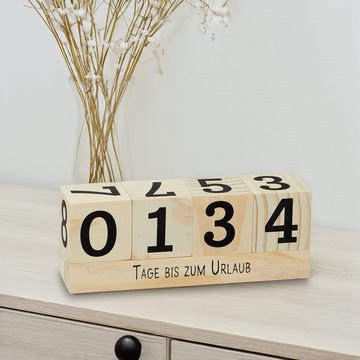 Spetebo Countdown Kalender Countdown Würfel aus Holz weiß - 18 cm, Noname, Würfel mit 8 Sprüchen