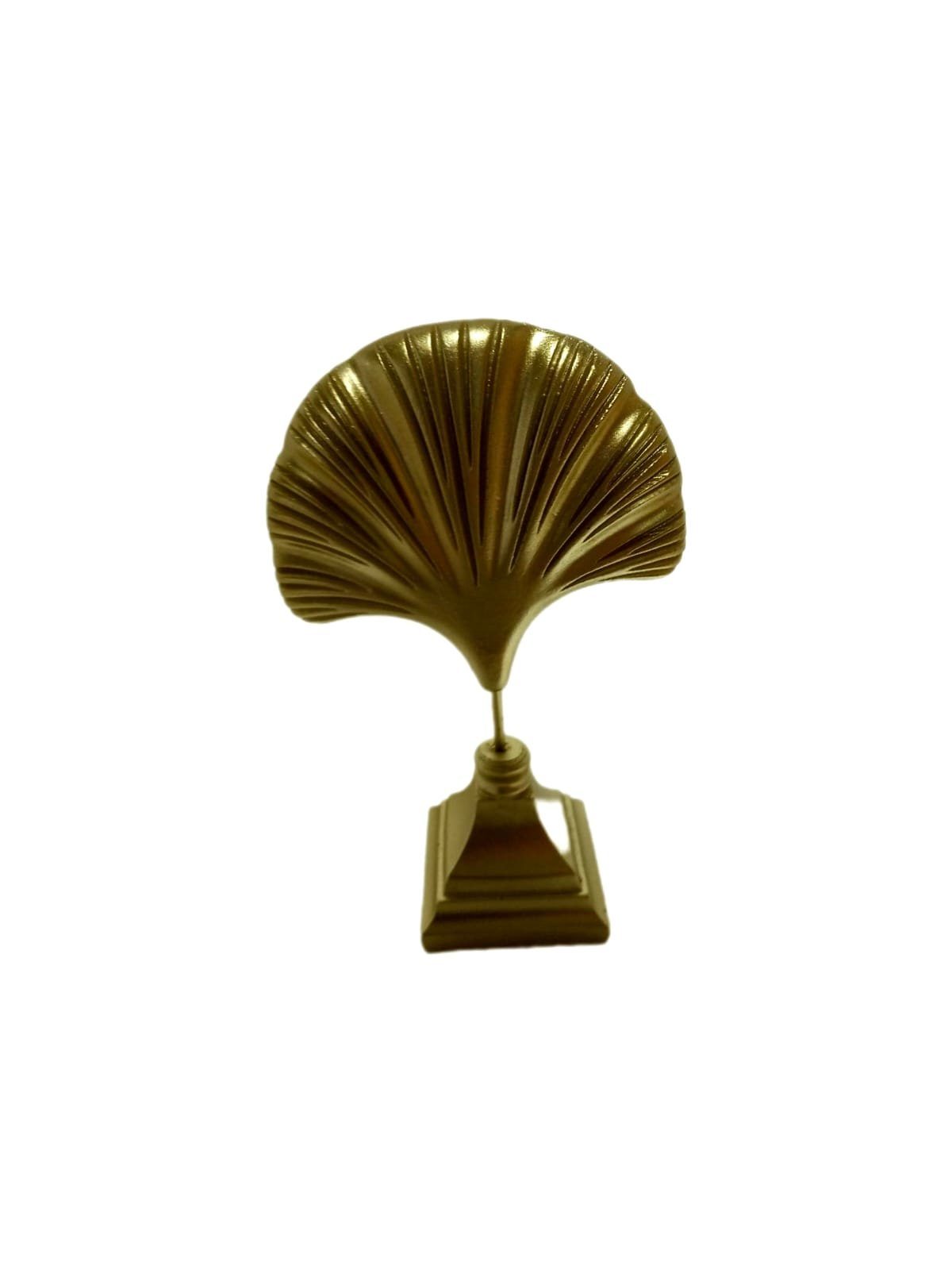moebel17 Dekofigur 2er Polyresin aus Blatt Skulptur Gold, Dekofigur Set Oval