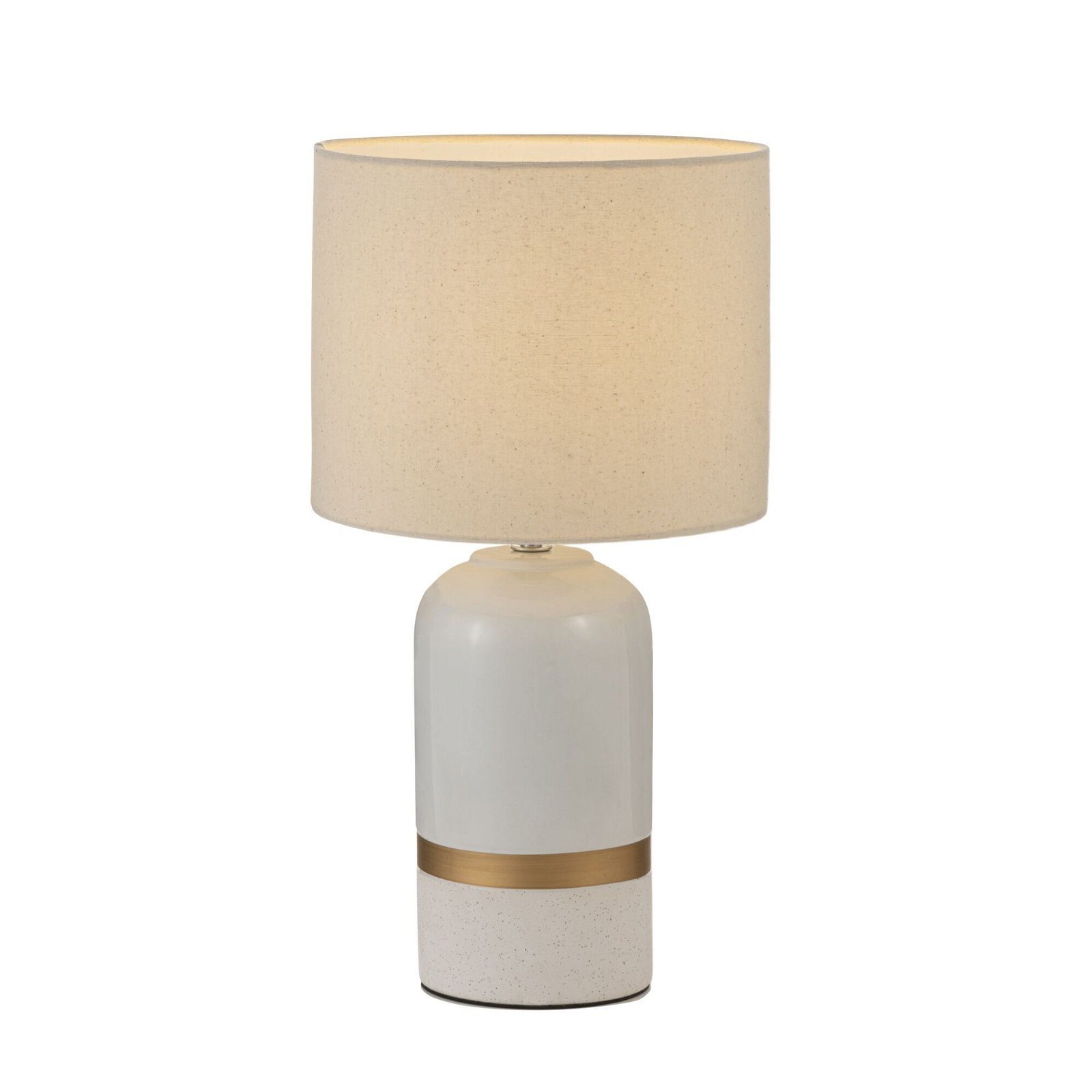 Pauleen Tischleuchte Glowing Soul max20W Weiß/Beige 230V Stoff/Keramik, ohne Leuchtmittel, E14