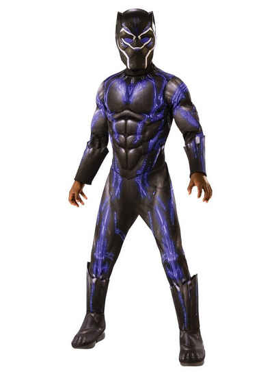 Rubie´s Kostüm Avengers Endgame - Black Panther Kostüm für Kinder, Hochwertiges Marvel-Muskelprotz-Kostüm mit Muskelpolstern