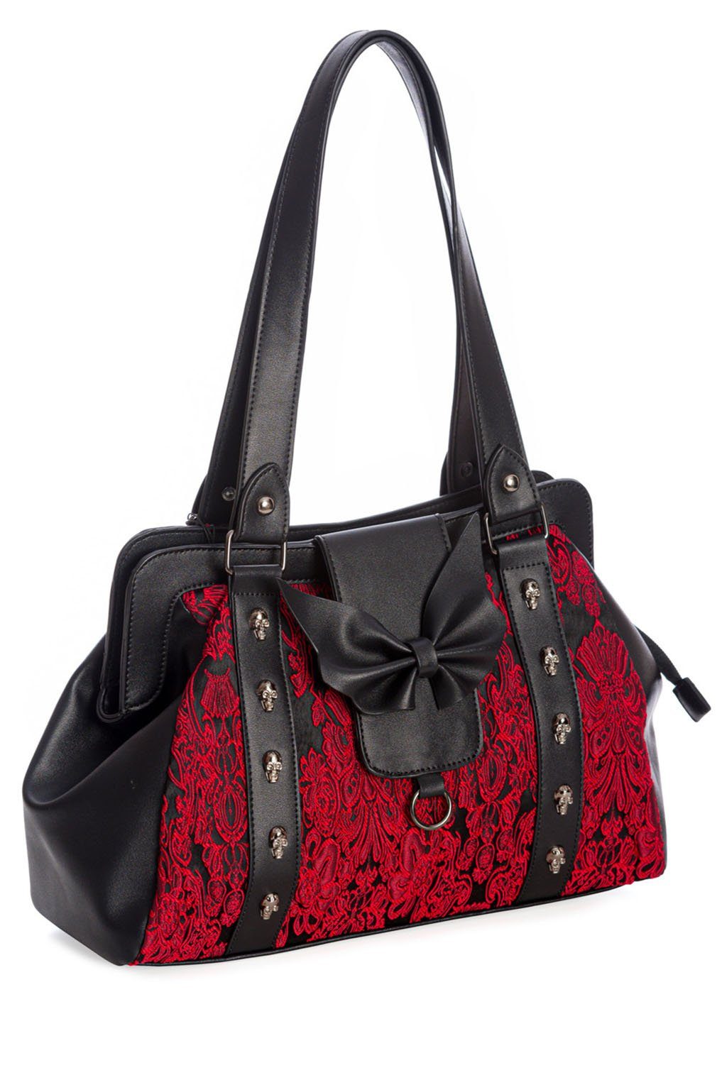 Banned Handtasche Maplesage Rot, mit Skull günstig online kaufen