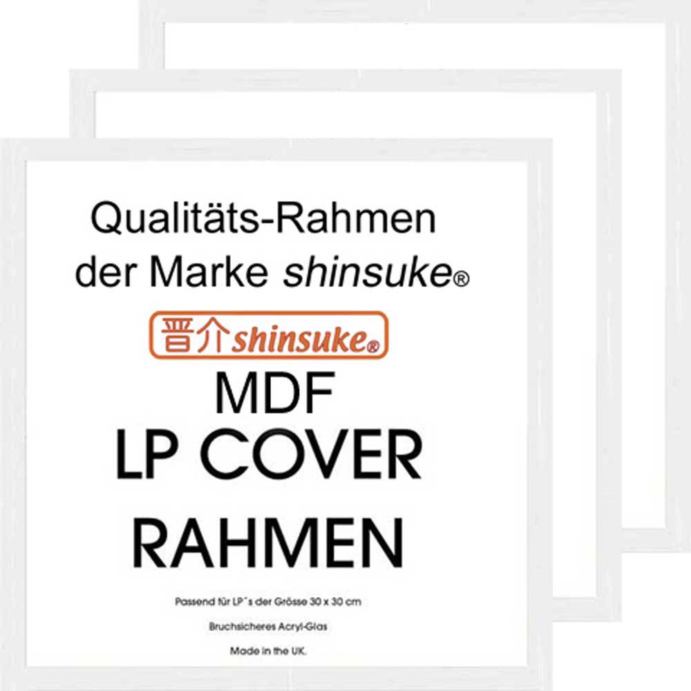 Bilderrahmen LP Plattencover Rahmen - Wechselrahmen - 3er-Set MDF weiss - innen