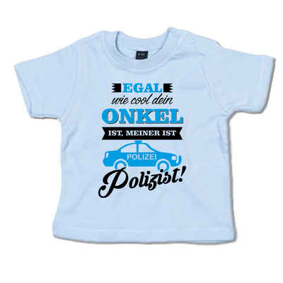 G-graphics T-Shirt Egal wie cool Dein Onkel ist, meiner ist Polizist! Baby T-Shirt, mit Spruch / Sprüche / Print / Aufdruck