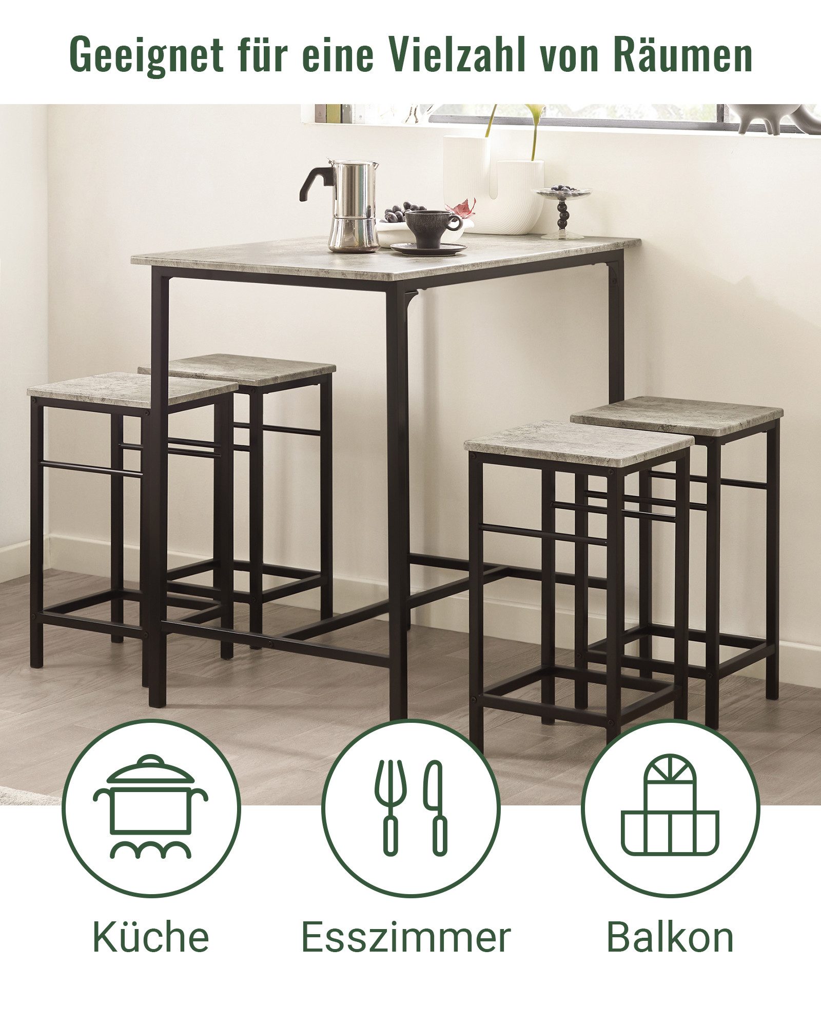 SoBuy Bartisch OGT11, Bartisch Set 5-teilig günstig online kaufen