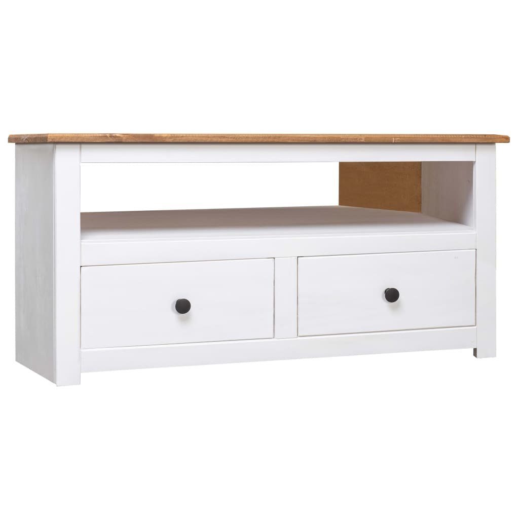 furnicato TV-Schrank TV-Eckschrank Weiß 93 x 49 x 49 cm Massivholz Panama-Kiefer