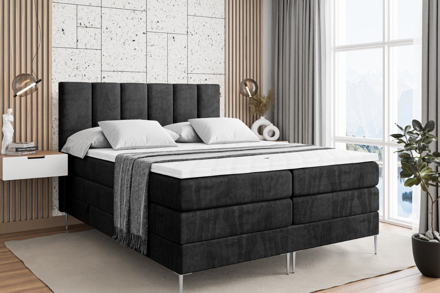 ALTDECOR Boxspringbett BOXI1-F KING (Multipocket-Matratze H4, günstig online kaufen