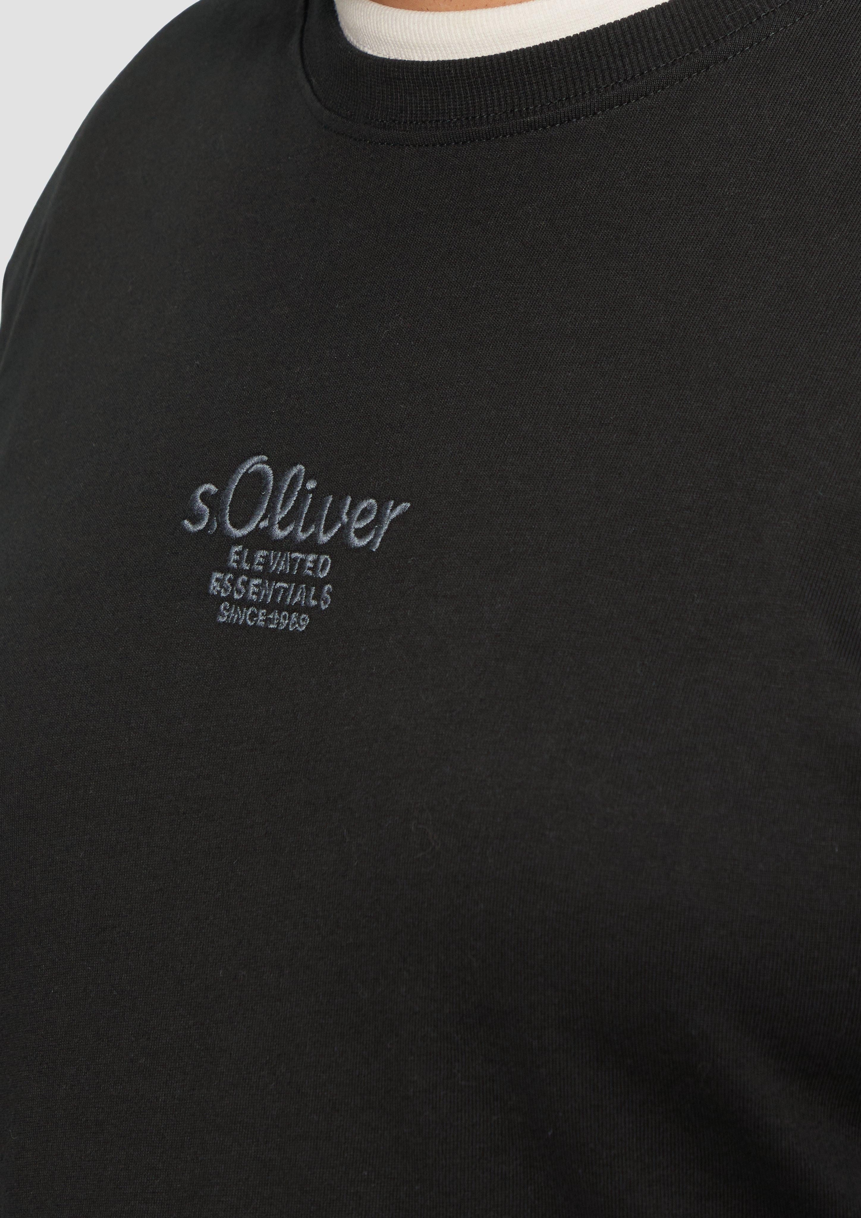 s.Oliver Langarmshirt Langarmshirt mit Logo-Stickerei Stickerei günstig online kaufen