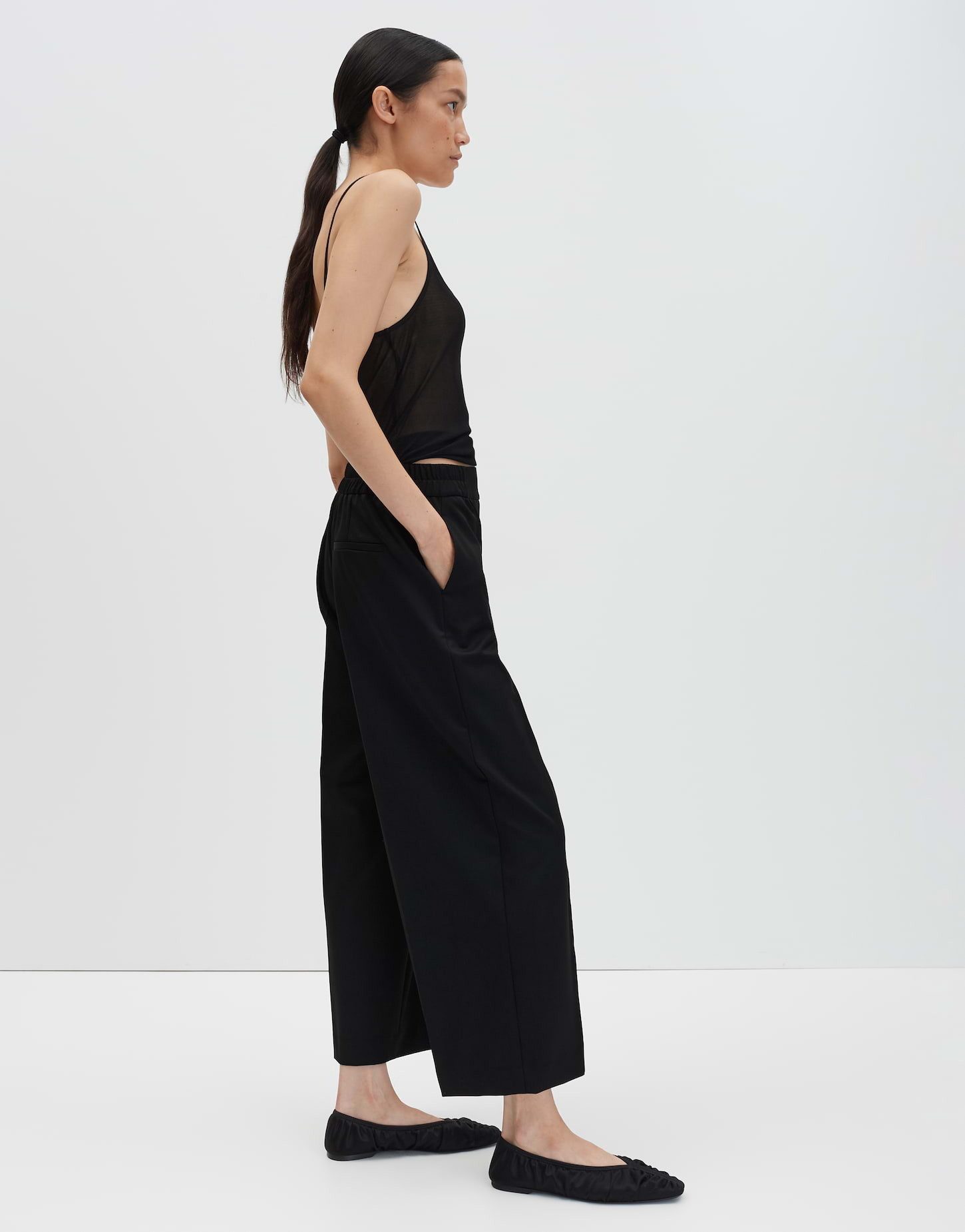 someday Stoffhose CISILIA DECODED in feiner Mélangeoptik Mid Rise, Cropped, Relaxed Fit – Bild 5 von 5