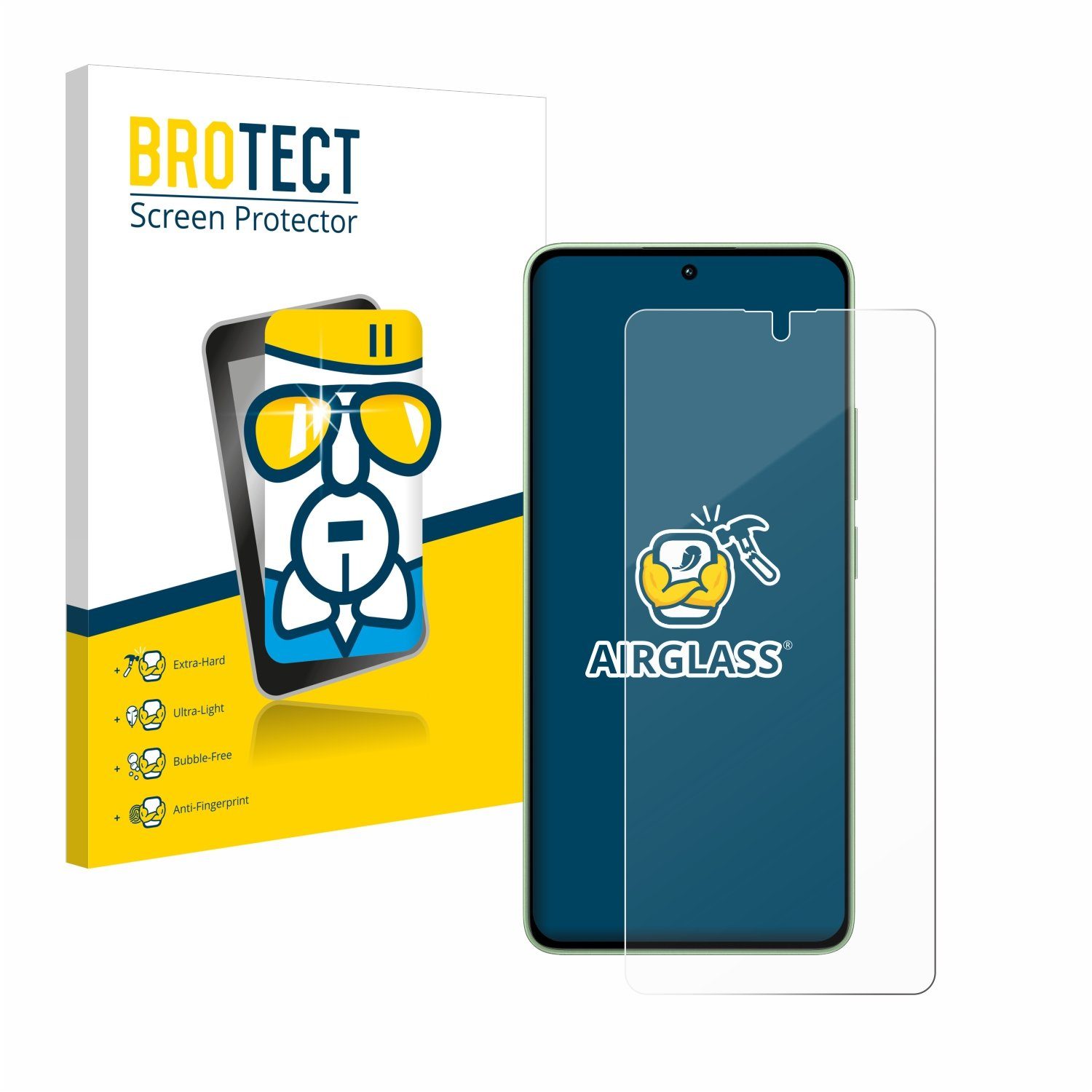 BROTECT Displayschutzglas Folie für Xiaomi Redmi Note 13, Schutzfolie Glas Panzer Display Schutz klar