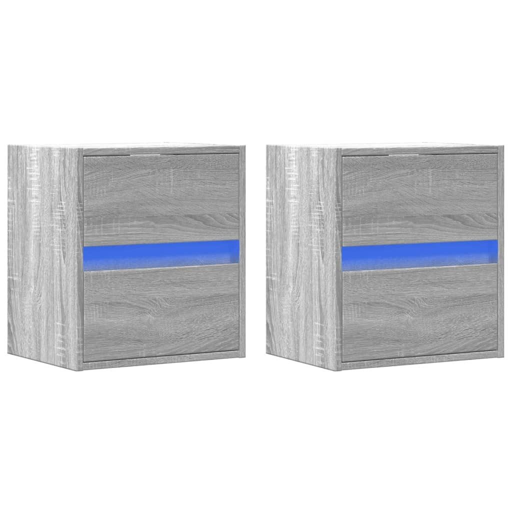 vidaXL TV-Wand TV-Wandschränke LED-Beleuchtung 2 Stk. günstig online kaufen