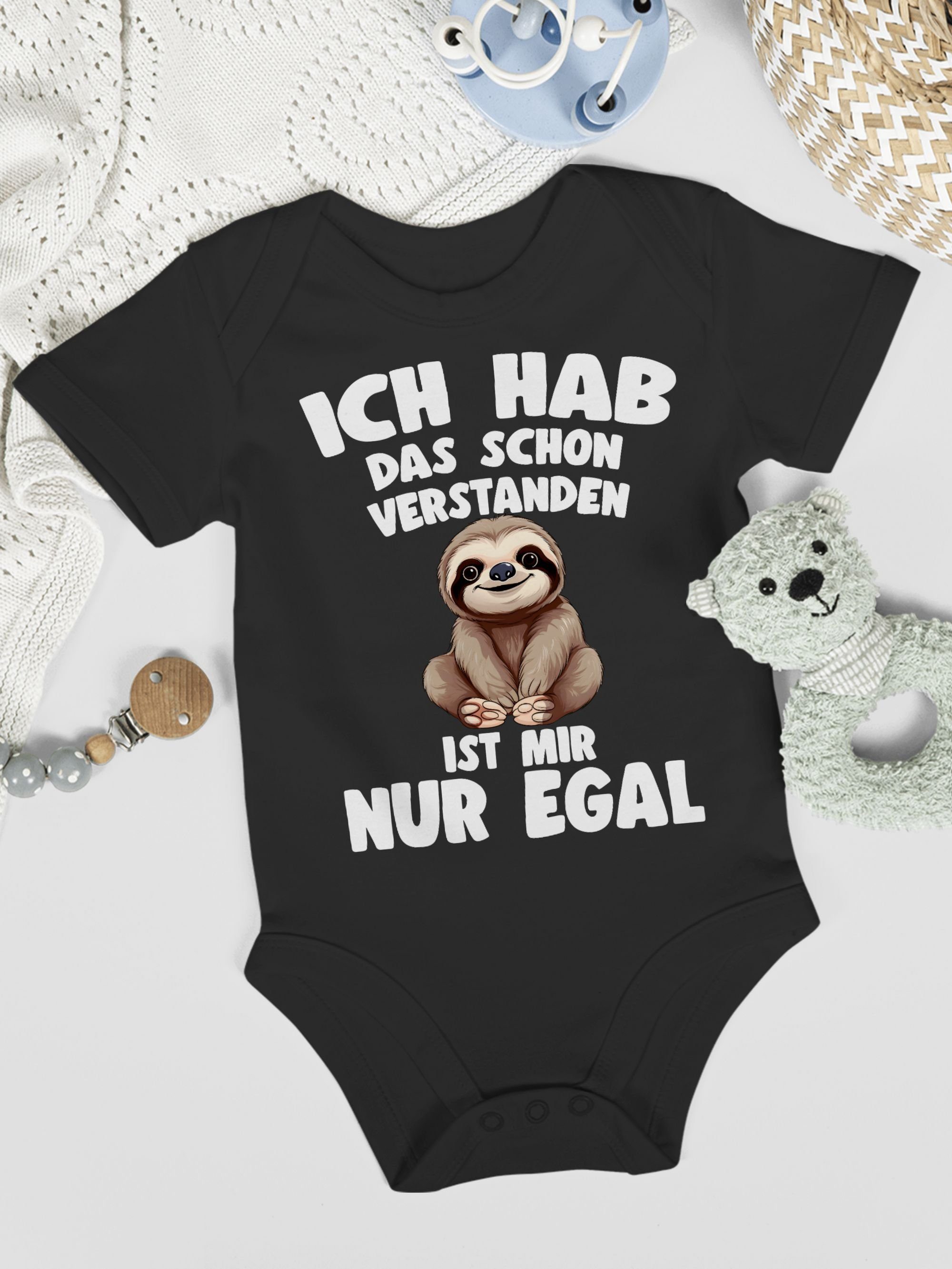 Spruch schon 1 egal Faultier Shirtbody verstanden das Schwarz ist Ich Lustiger hab mir Faultier nur Shirtracer