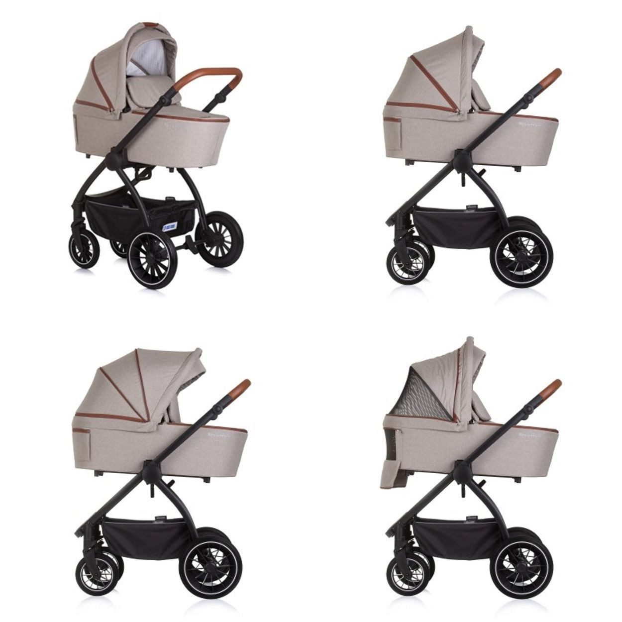 Chipolino Kombi-Kinderwagen Kombikinderwagen 3in1 Prestige, Babywanne Rucksack i-Size Babyschale