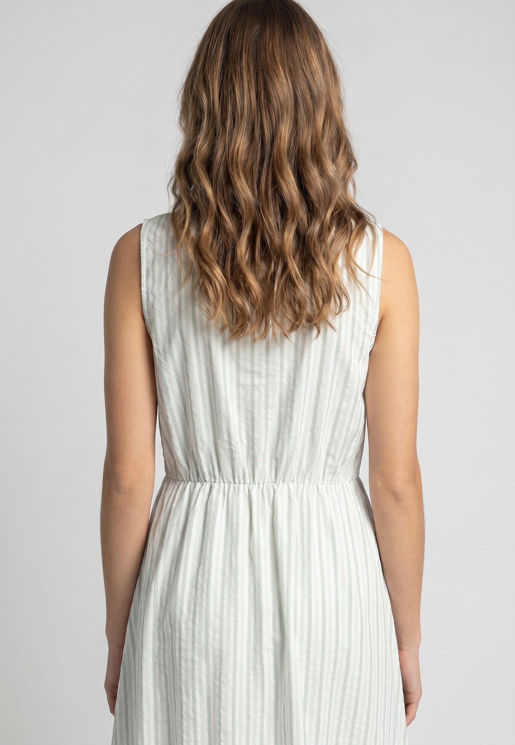 SUBLEVEL Sommerkleid Damen Sommerkleid aus Baumwolle A-Linien Kleid mit Volants, Seersucker Optik
