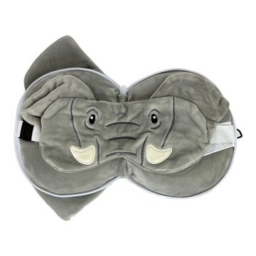 Puckator Reisekissen Elefant Reisekissen mit Augenmaske