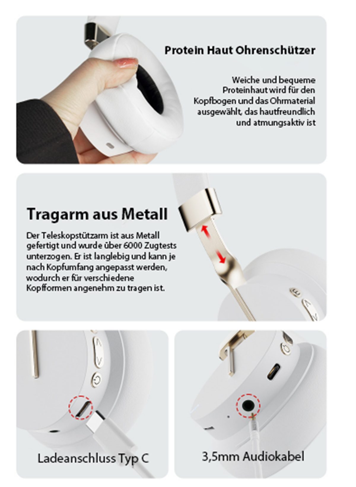 carefully selected Over-Ear-Kopfhörer lange Headset, Stunden Bluetooth-Headset, Schwarz Akkulaufzeit 50 Kabelloses