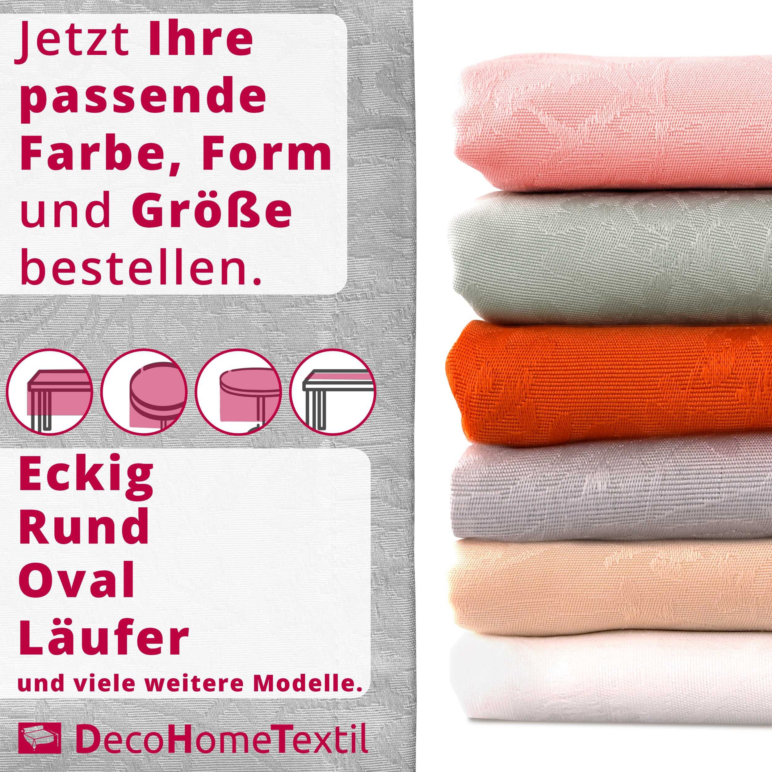 DecoHomeTextil Heimtextilmanufaktur Tischdecke Harmony hochwertig pflegeleicht mit Saumrand