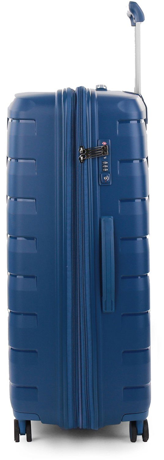 RONCATO Hartschalen-Trolley blau 4 79 cm, Skyline, mit Volumenerweiterung Rollen