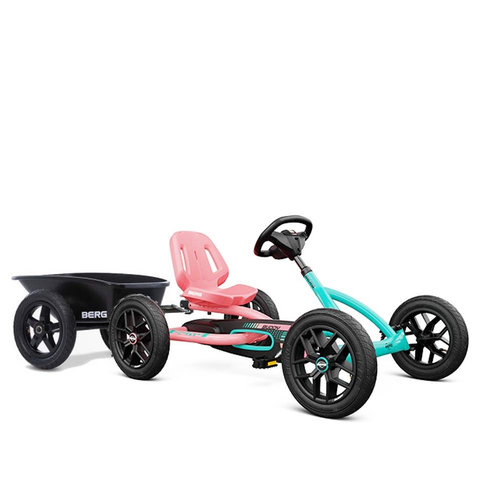 Berg Go-Kart BERG Gokart Buddy Lua 2.0 BFR pink / mint inkl. Anhänger & Kupplung