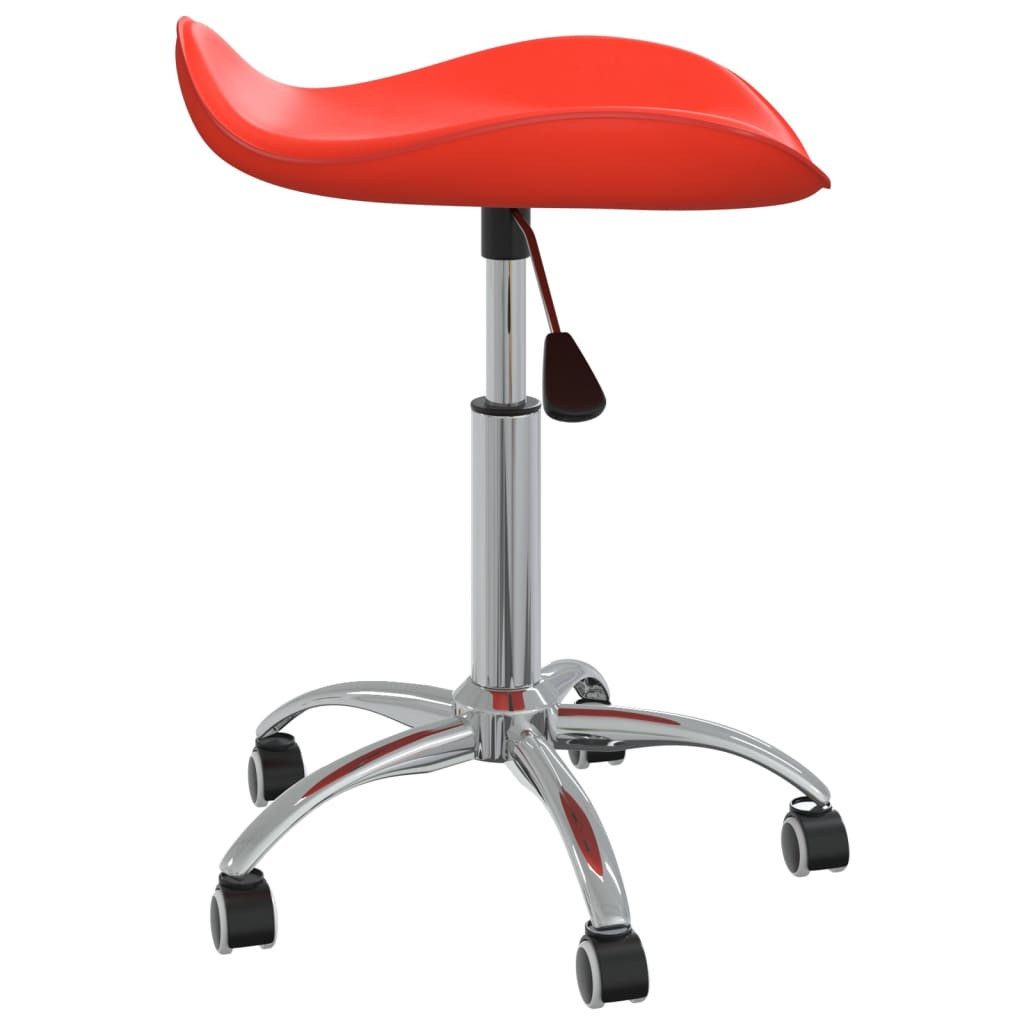 vidaXL Arbeitshocker Friseur Rollhocker Rot Kunstleder