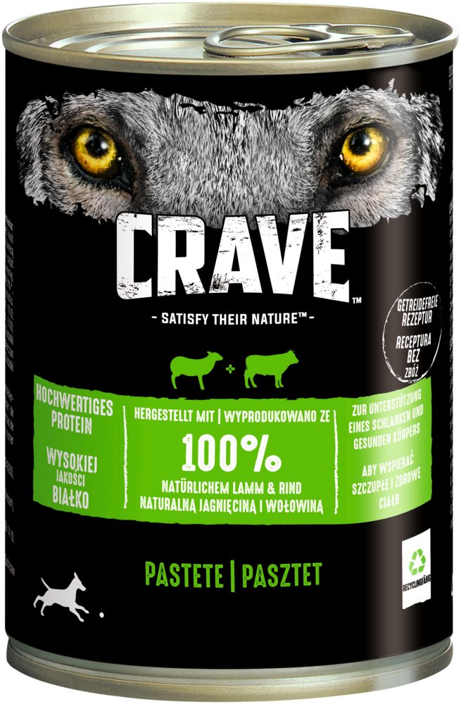 CRAVE CRAVE™ Hund Dose mit Lamm und Rind 400g, Nassfutter für: Hunde
