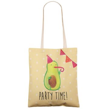 Mr. & Mrs. Panda Tragetasche Avocado Party Zeit - Gelb Pastell - Geschenk, genießen, Vegan, Happy (1-tlg), Stilvolles Design