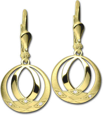 GoldDream Paar Ohrhänger GoldDream Damen Gold Ohrringe Orient CZ (Ohrhänger), Damen Ohrhänger Orient aus 333 Gelbgold - 8 Karat, Länge ca. 28mm