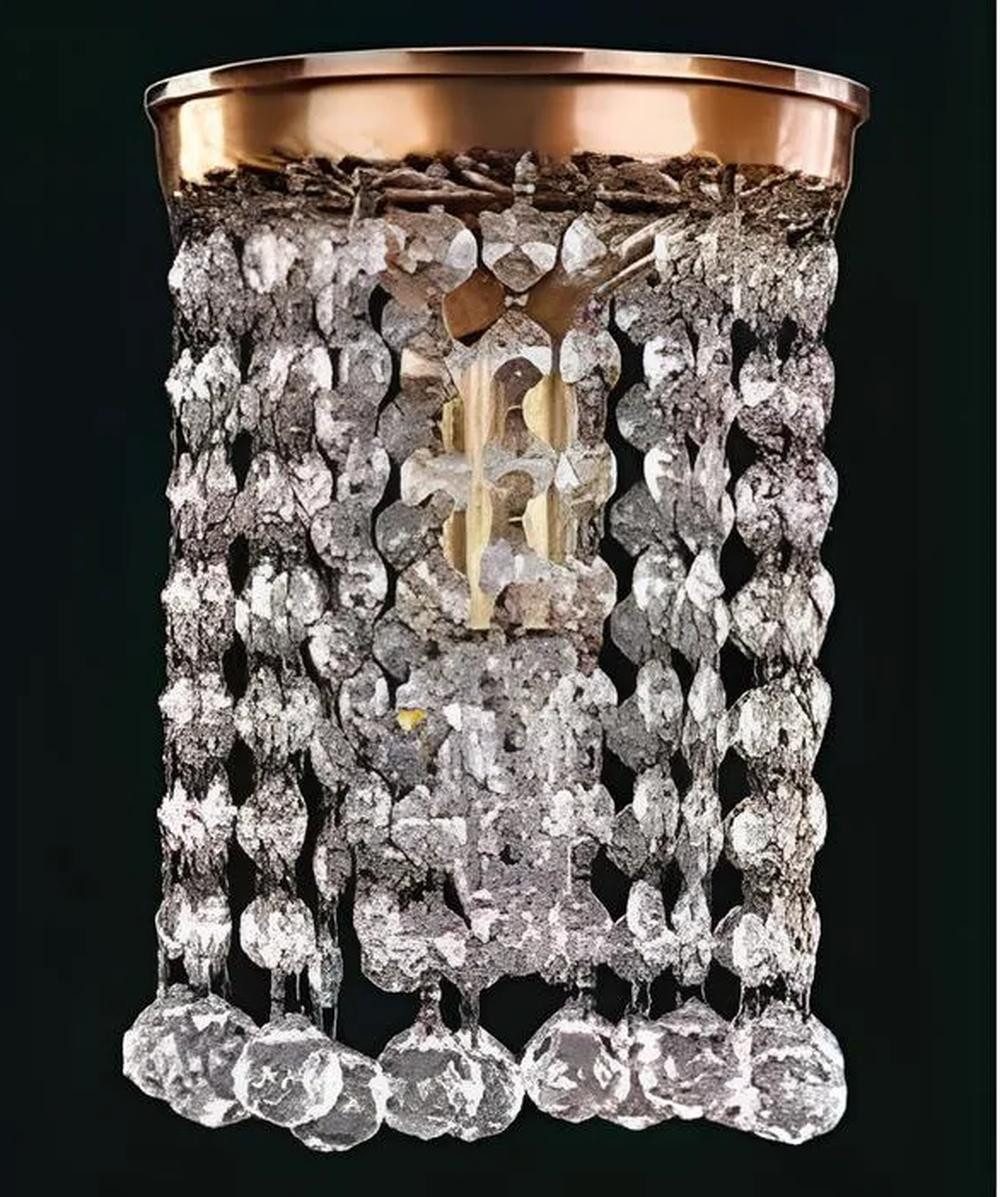 Xlmoebel Deckenleuchte Goldener Kristall-Lüster mit elegantem Design, Keine Funktionen, Hergestellt in Europa