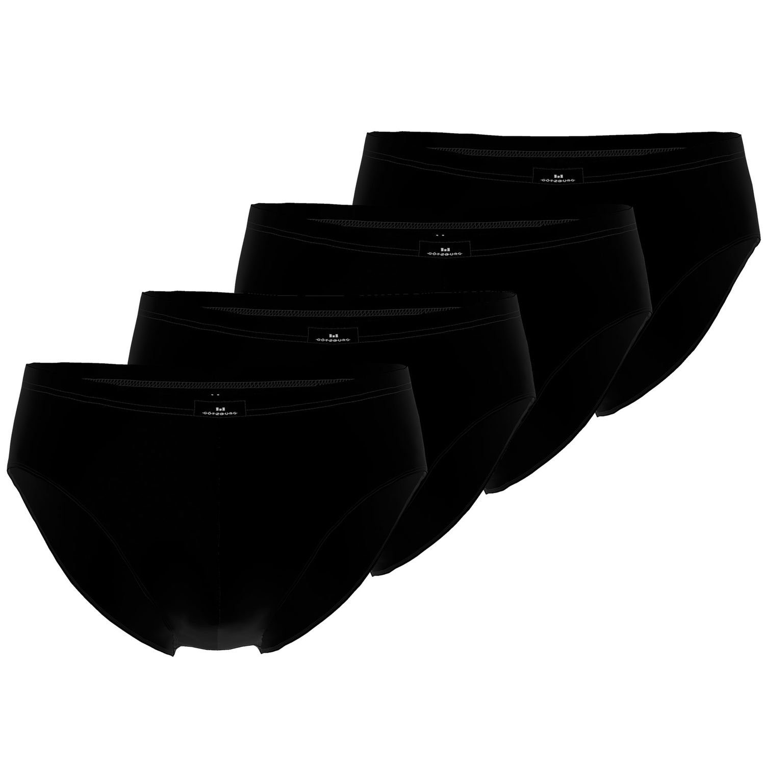 schwarz GÖTZBURG Slip im mit spürbar formstabil, Elasthan, weich, 4er (4-St) Pack