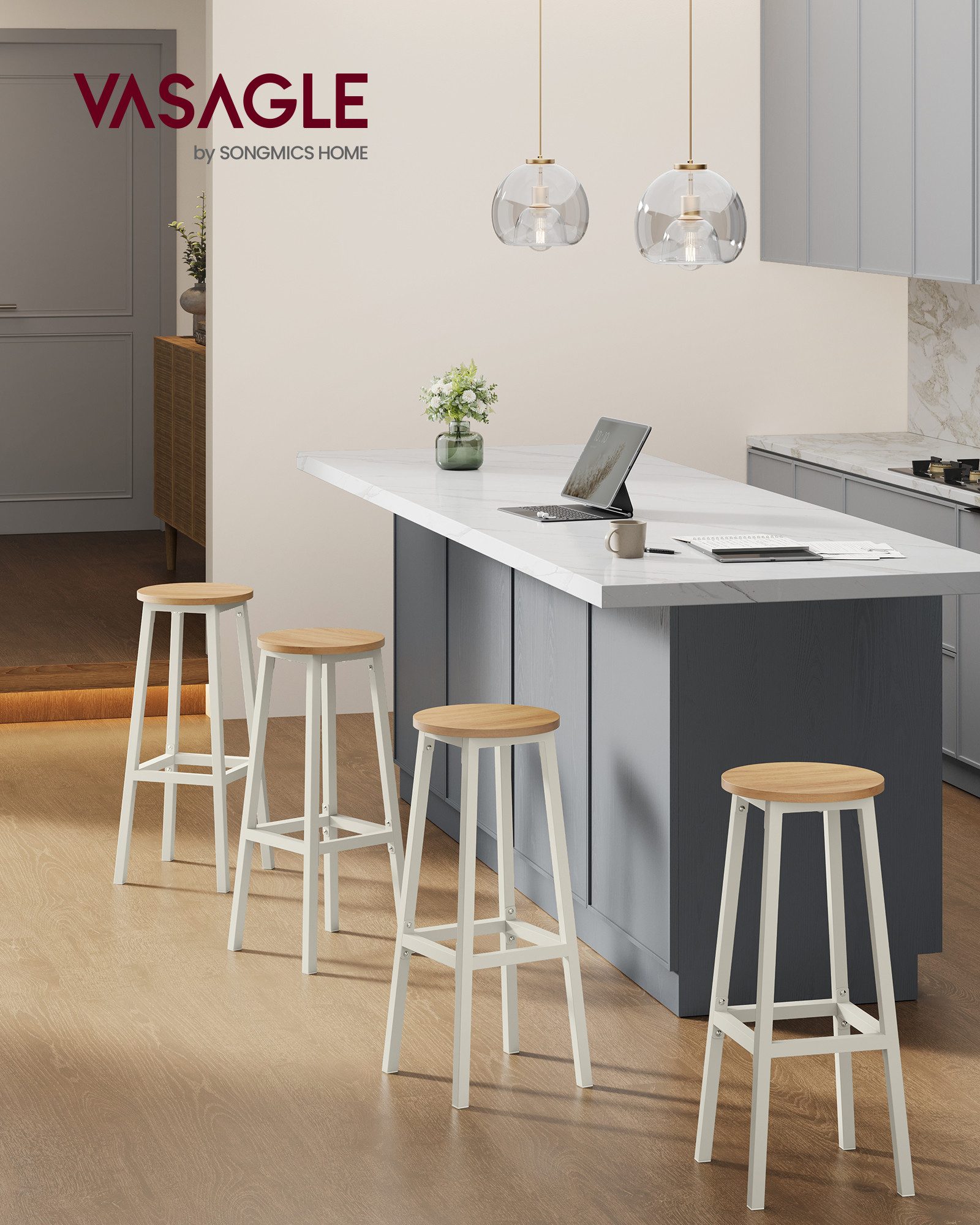 VASAGLE Barhocker Barstühle (Set, 2 St), Barhocker, 2er Set, Barstühle, 65c günstig online kaufen