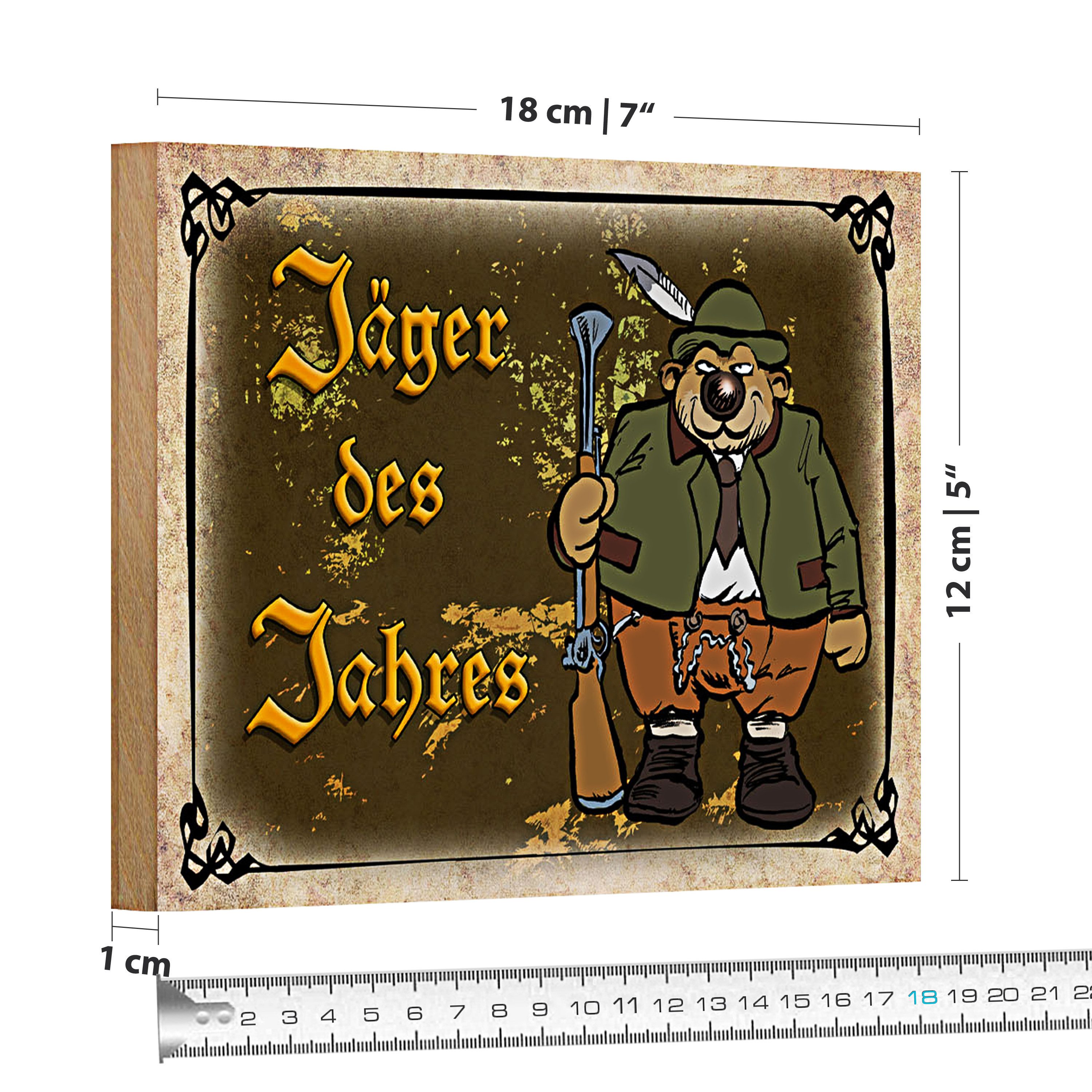 Roomando Holzbild Jagd 18x12cm Jäger des Jahres Abenteuer