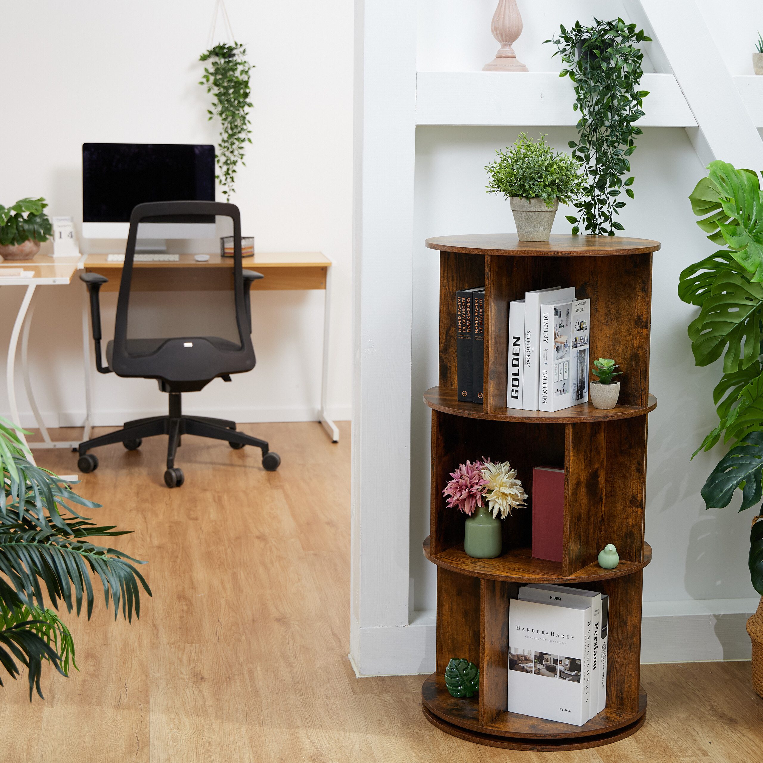 relaxdays Bücherregal Drehbares Bücherregal, 3 günstig online kaufen