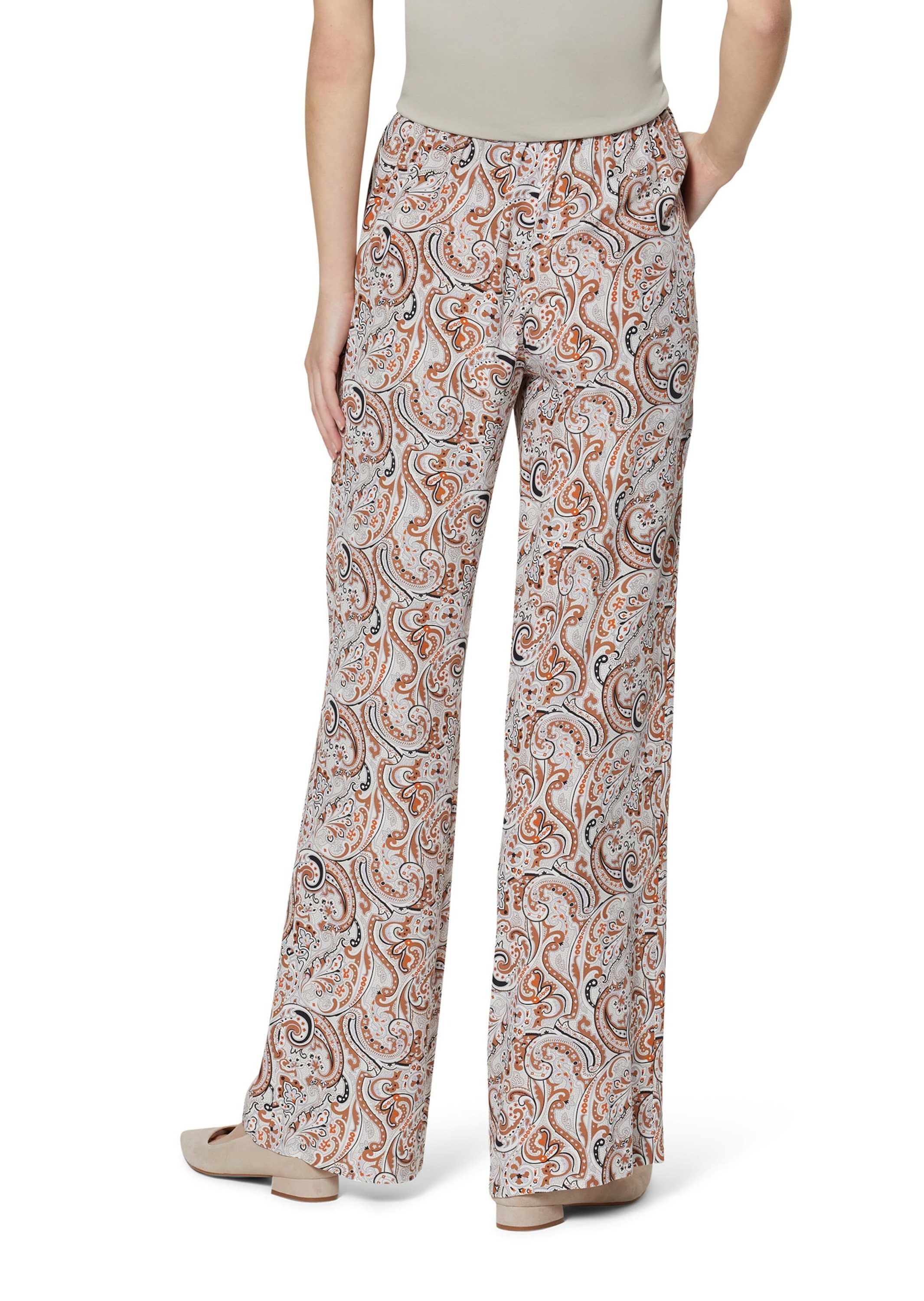MADELEINE Stoffhose Weite Hose mit Paisley-Print Schlupfhose, elastischer Bund hinten, ohne Verschluss