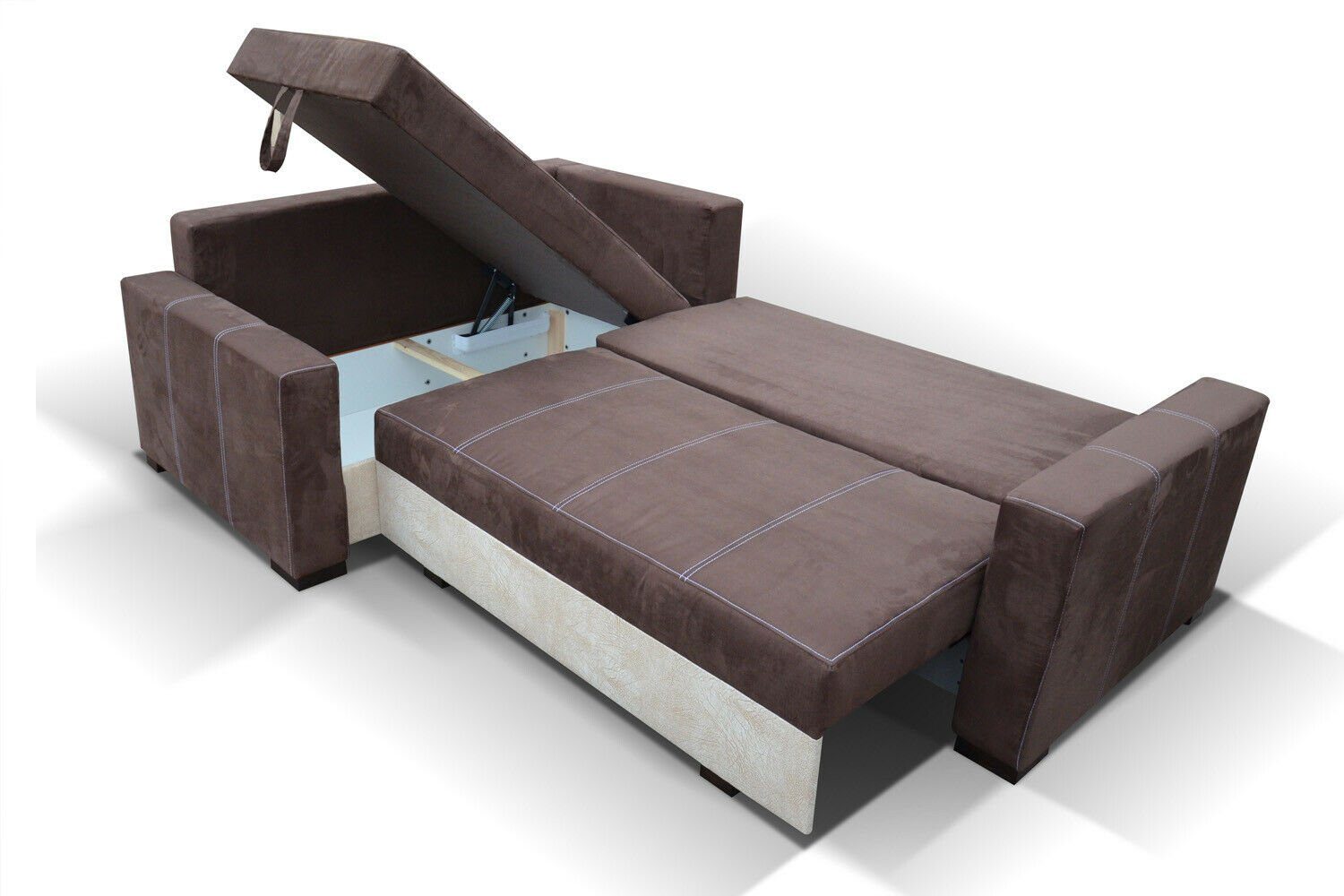JVmoebel Ecksofa Design Schlafsofa Sofa Polster Wohnzimmer Ecksofa Couch Textil, Mit Bettfunktion