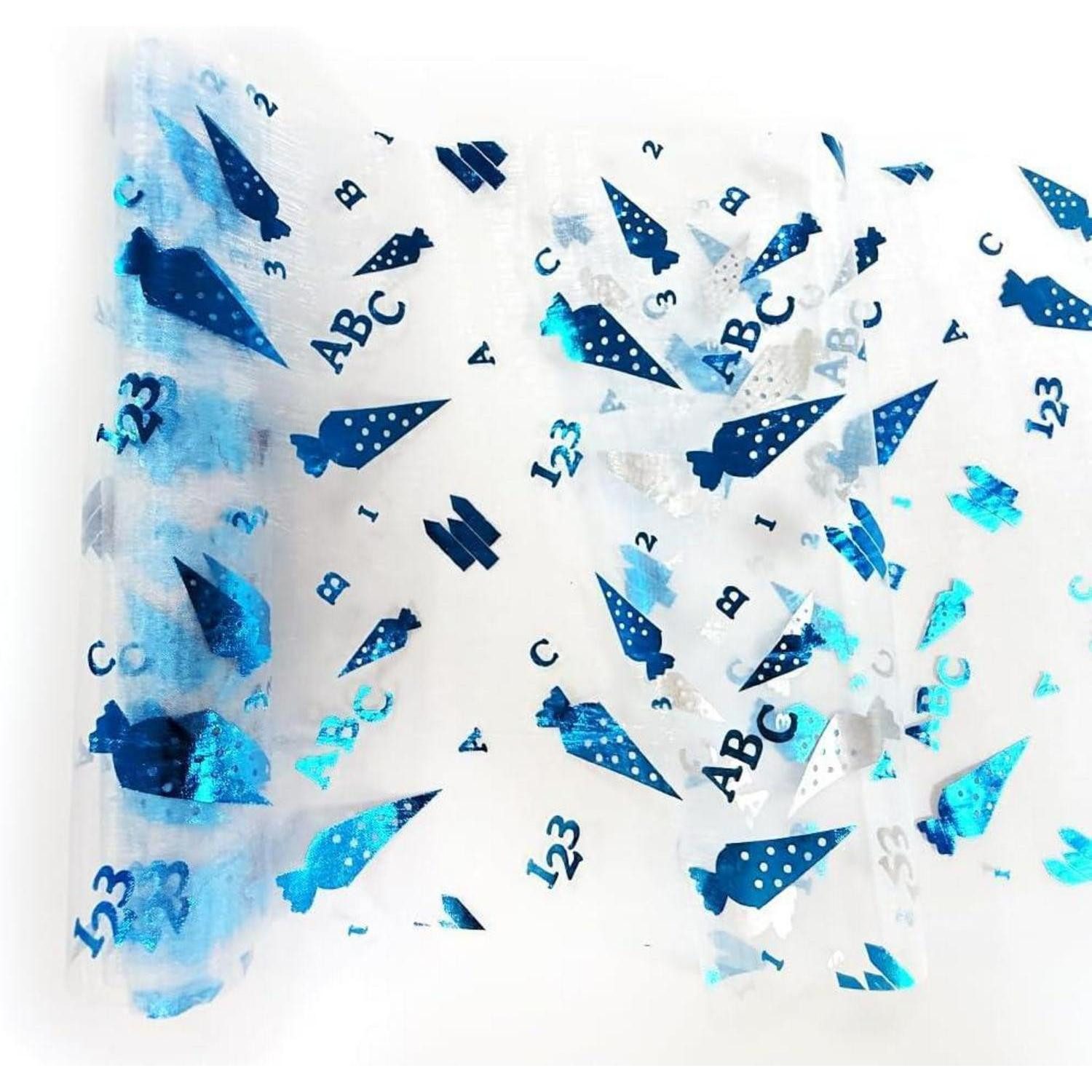 LuxusKollektion Hängedekoration Tischläufer 5m 28cm Einschulung Tischdeko Zuckertüten Blau