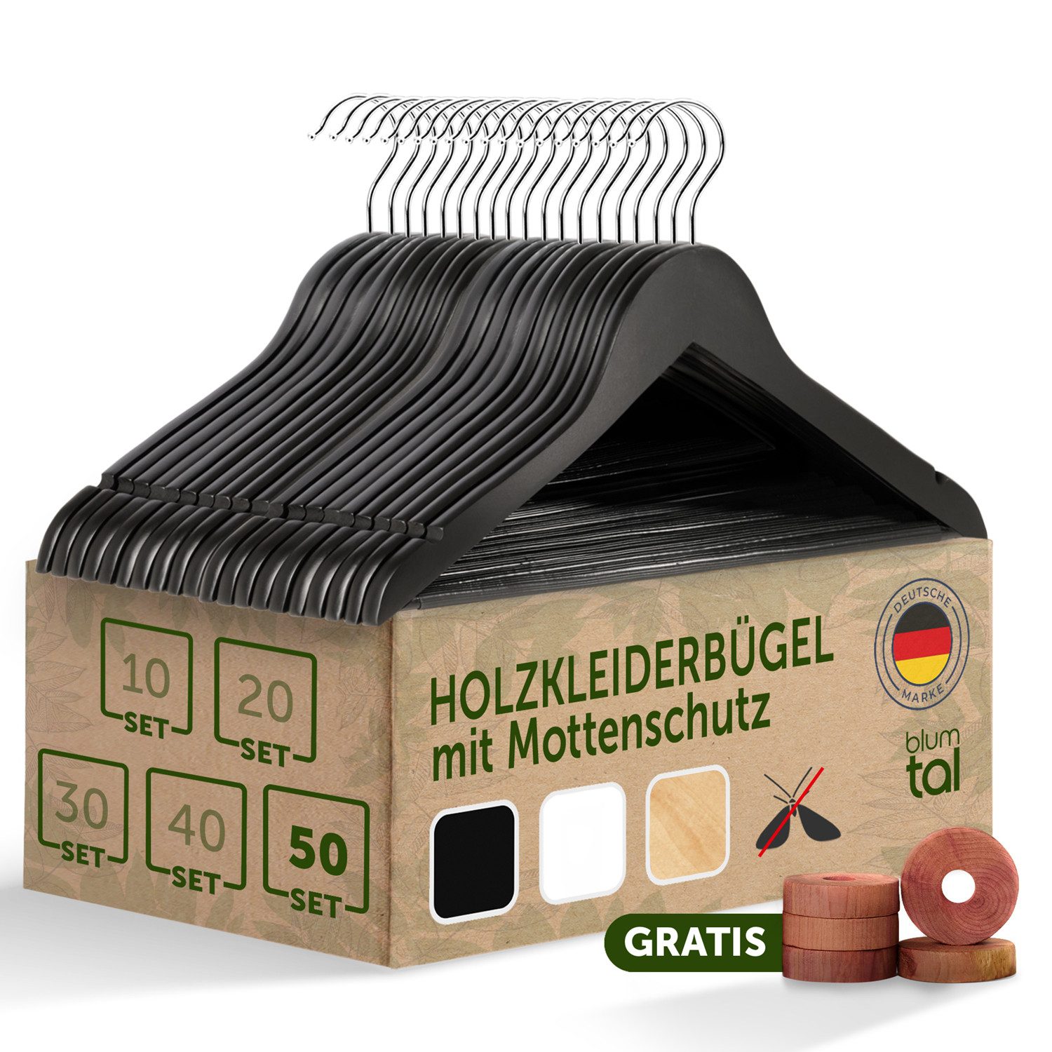 Blumtal Kleiderbügel Kleiderbügel Holz mit 360° günstig online kaufen