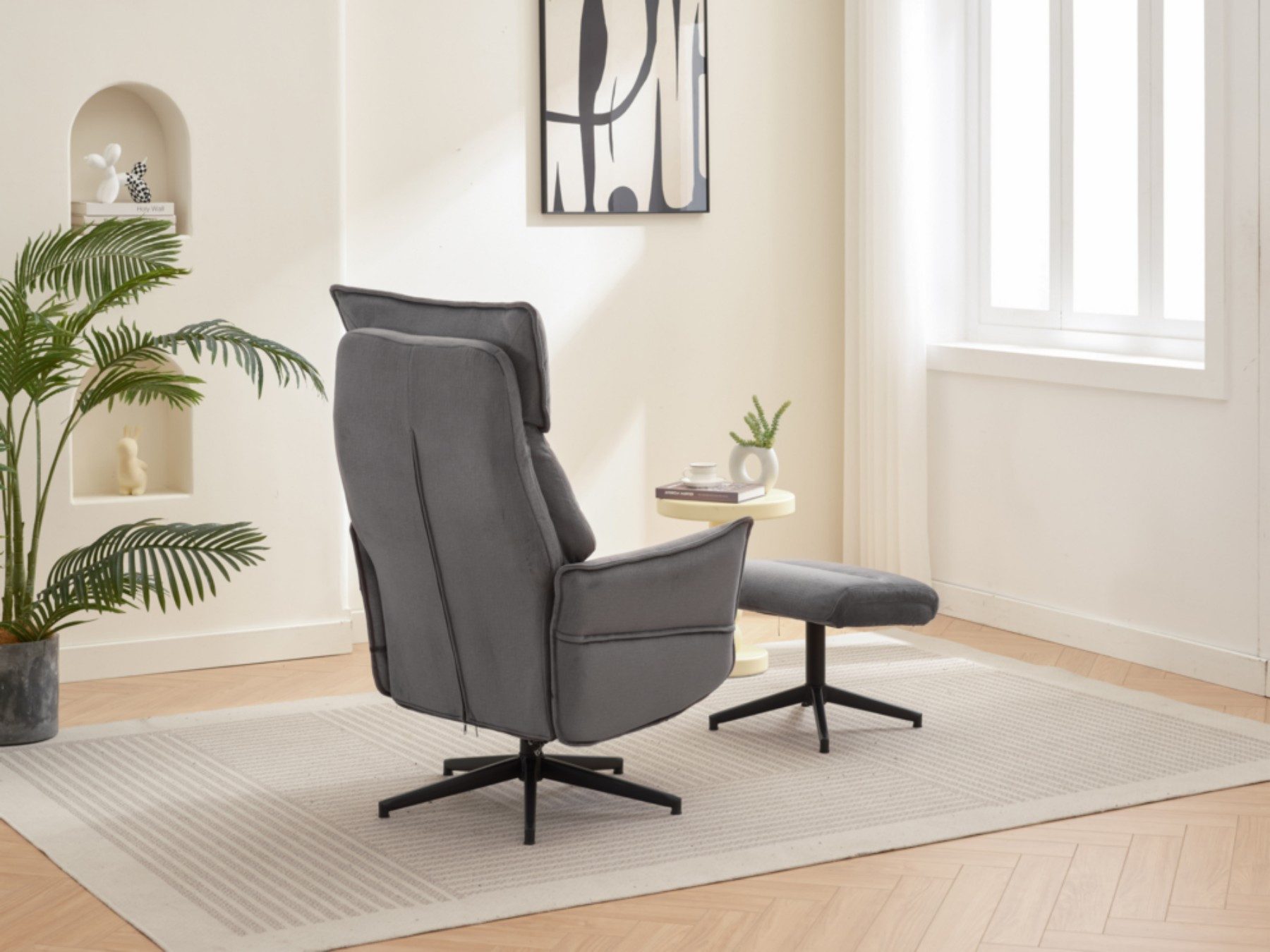 Happy Home Relaxsessel Fernsehsessel Stuhl Liegesessel Gepolsteter Relaxsessel mit Hocker