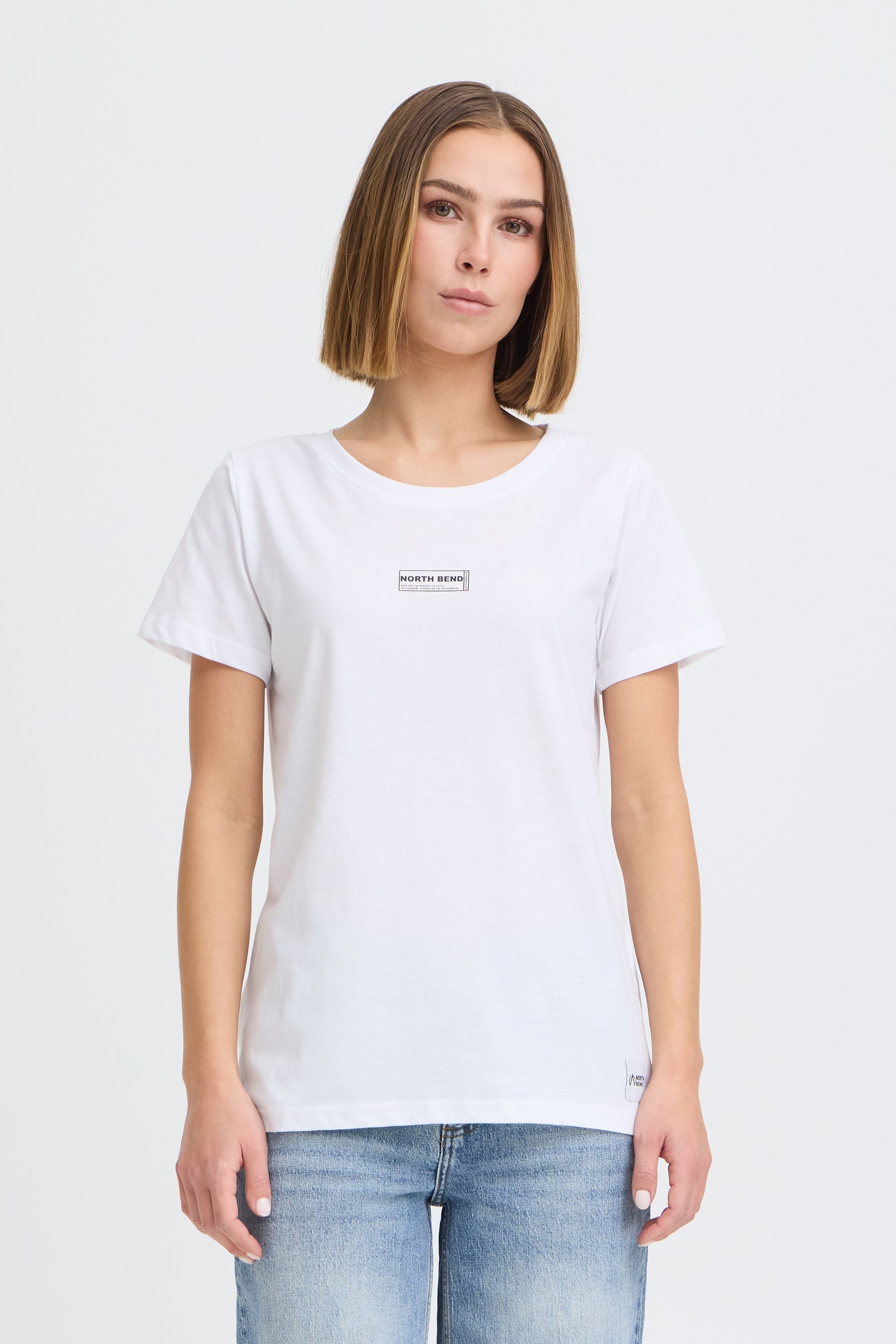 North Bend Rundhalsshirt NBKunt W Sportliches T-Shirt mit Backprint
