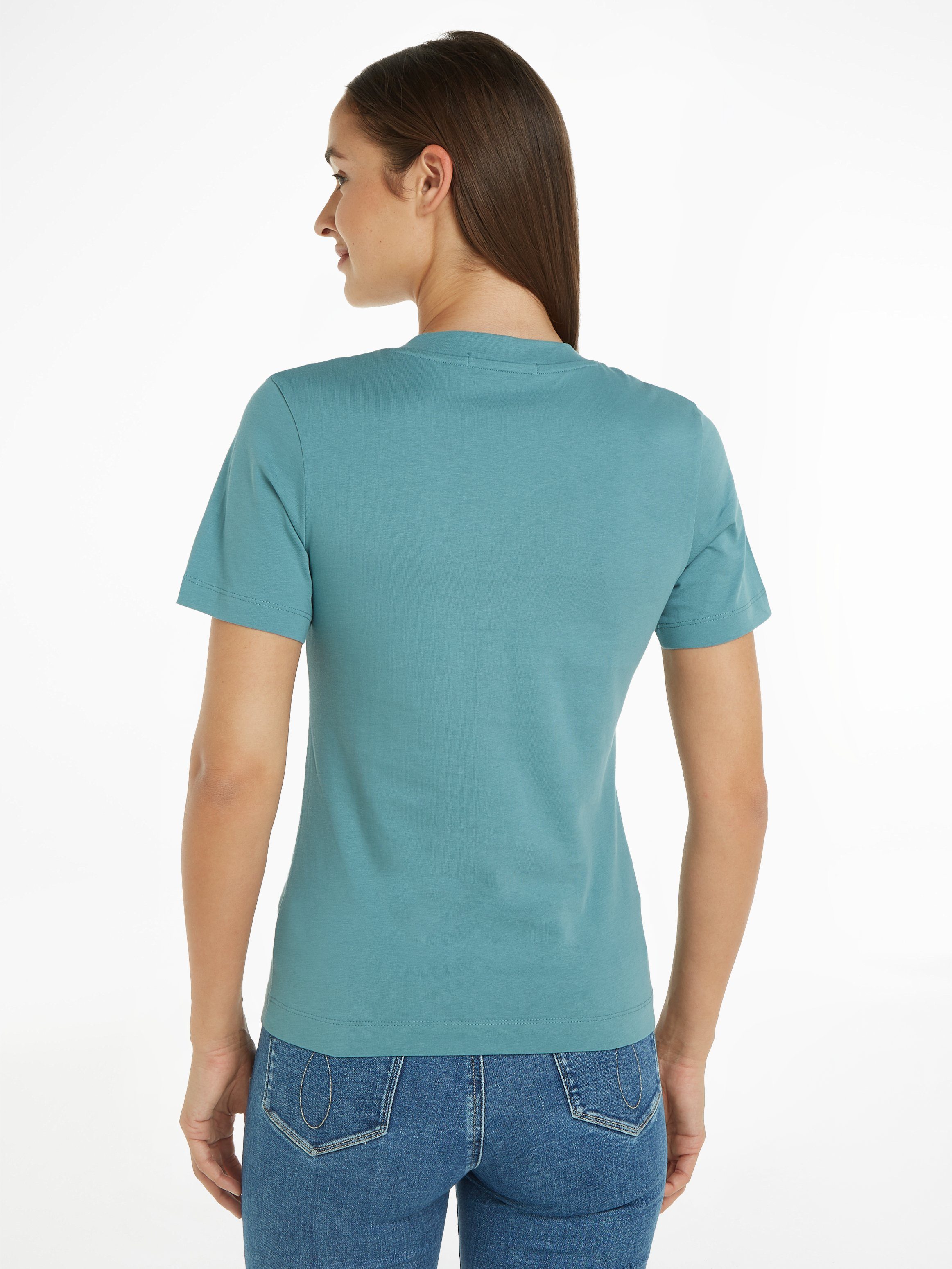 TEE V-Shirt mit SLIM V-NECK MONOLOGO Arctic Jeans Calvin Klein Logodruck